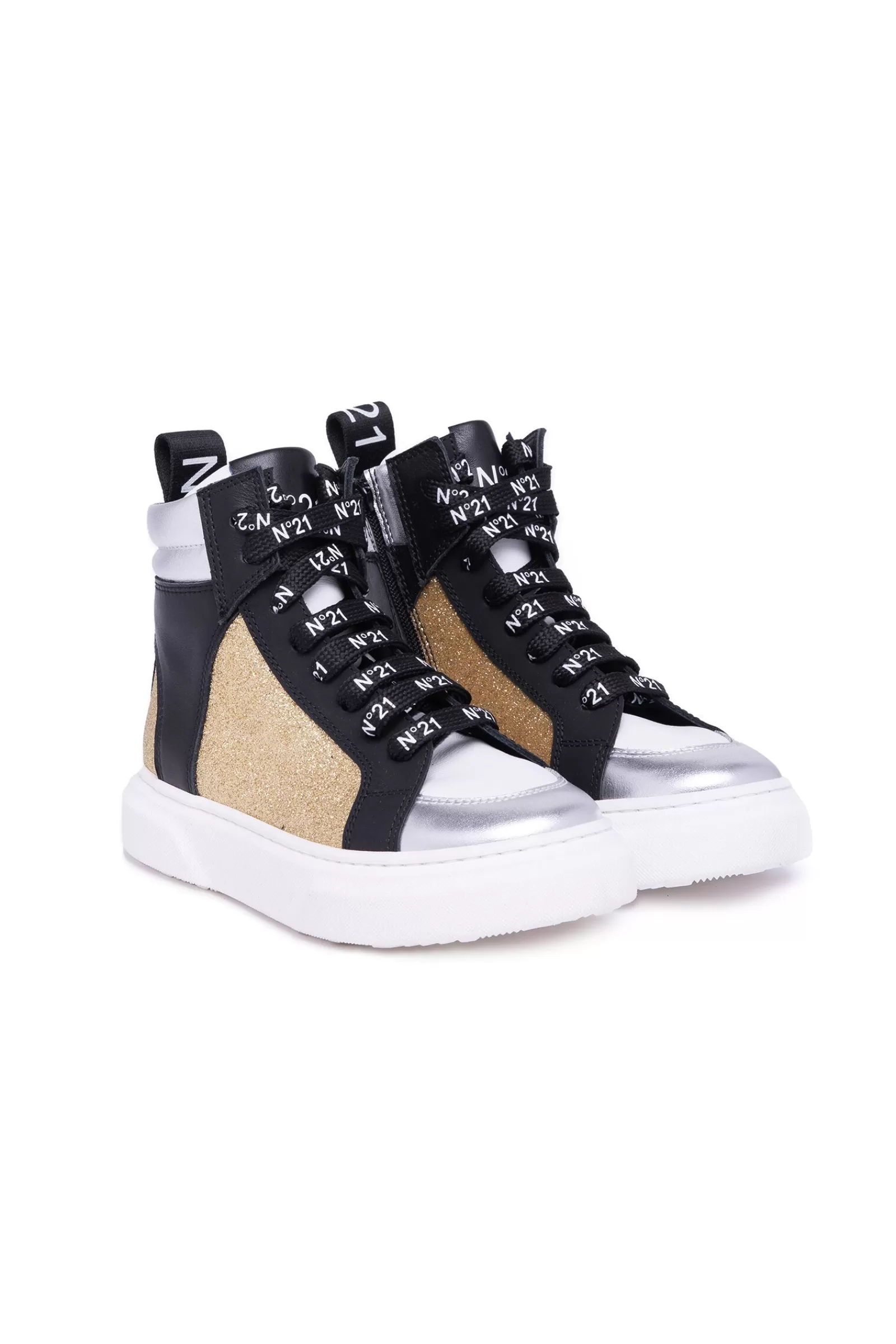 Sneakers<N°21 Sneakers Alte Glitterate Oro