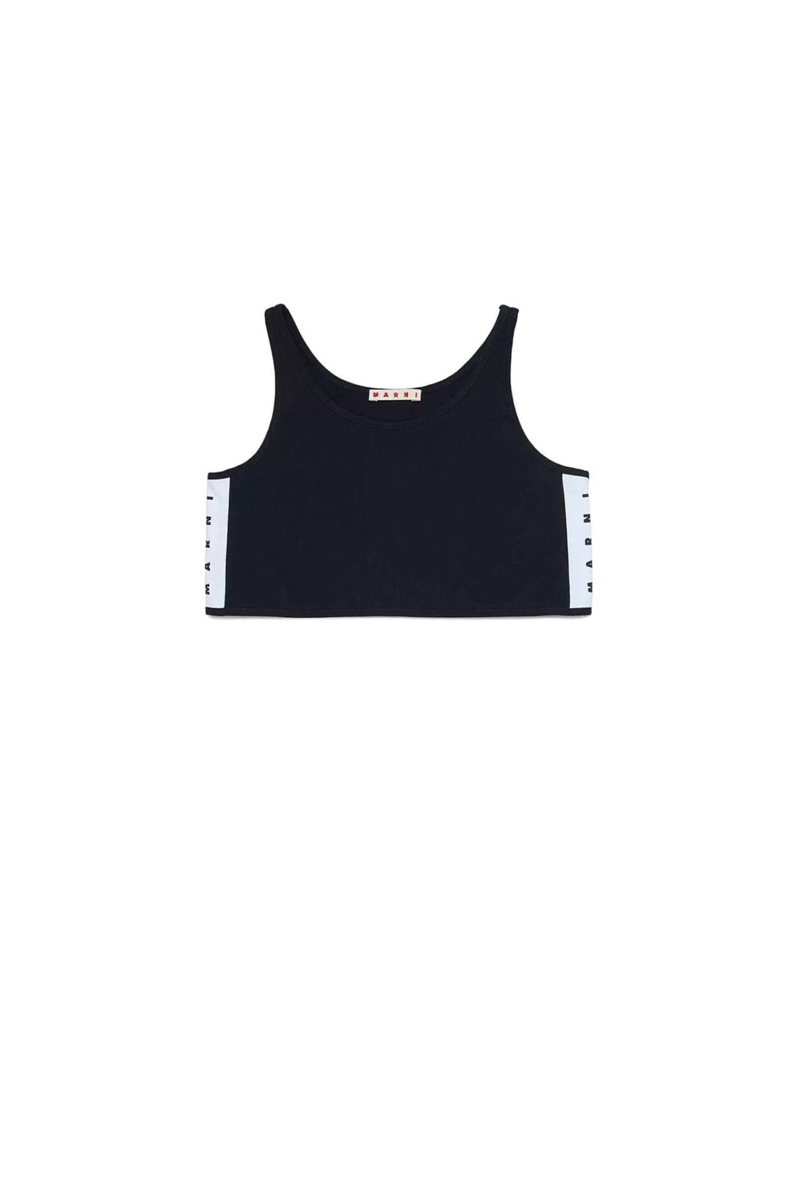 T-Shirt<MARNI Top Sportivo In Jersey Con Logo Nero