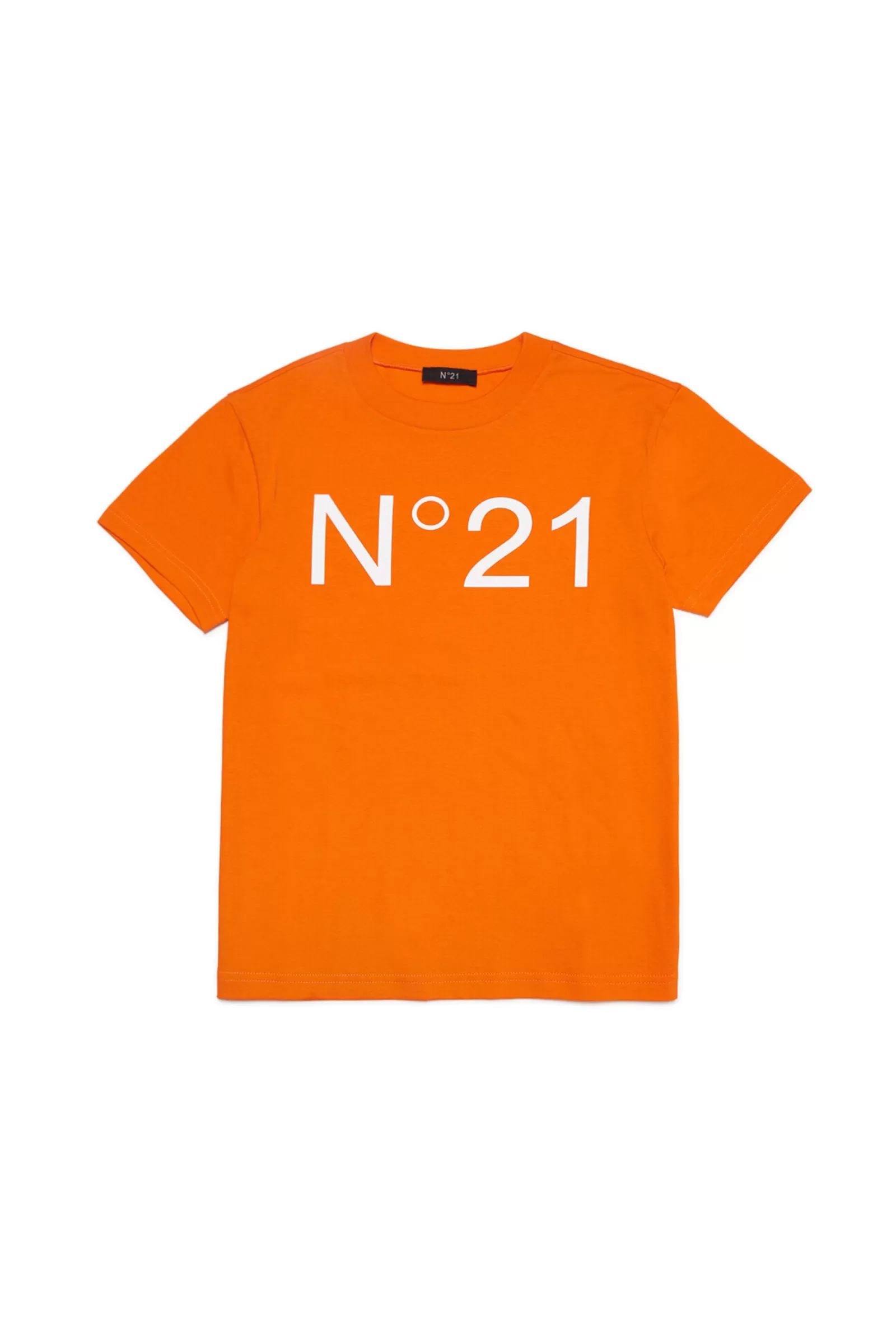 T-Shirt<N°21 T-Shirt Arancione Fluo In Jersey Con Logo Arancione Acceso