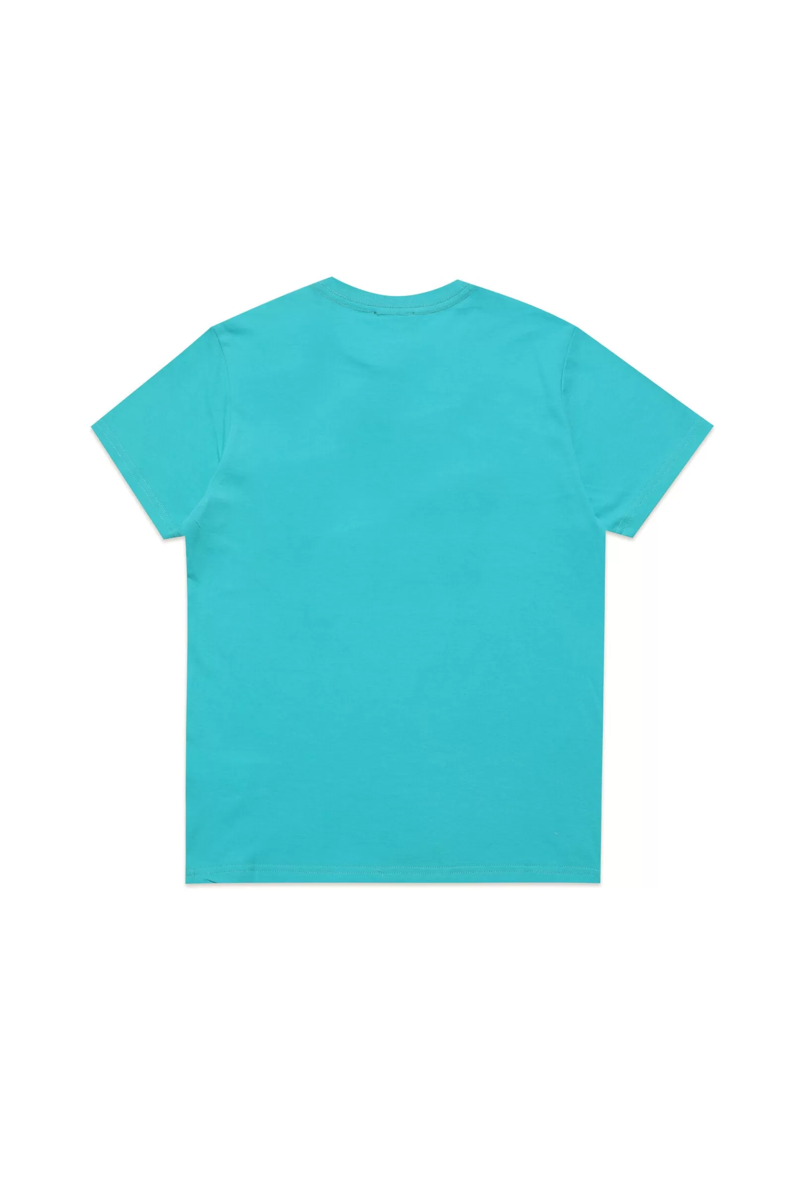 T-Shirt<DIESEL T-Shirt Azzurra Con Stampa Monkey Effetto Metallizzato Azzurro Ceramic