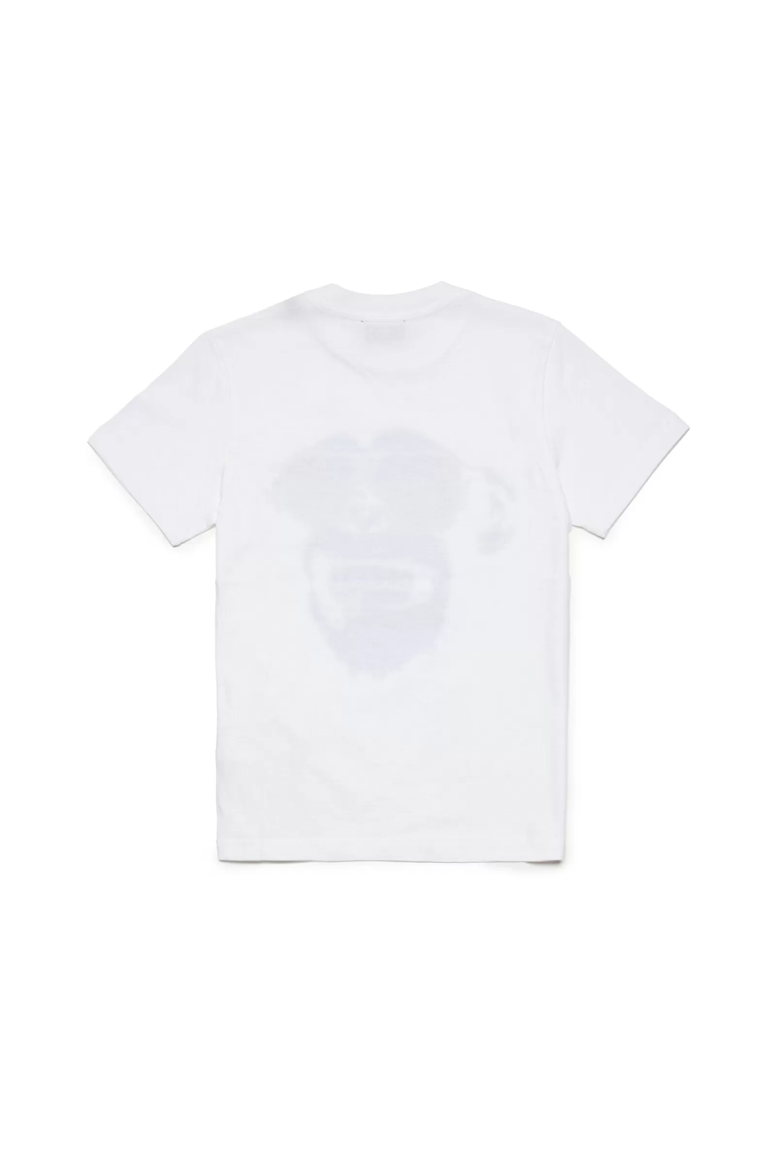 T-Shirt<DIESEL T-Shirt Bianca Con Stampa Monkey Effetto Metallizzato Bianco