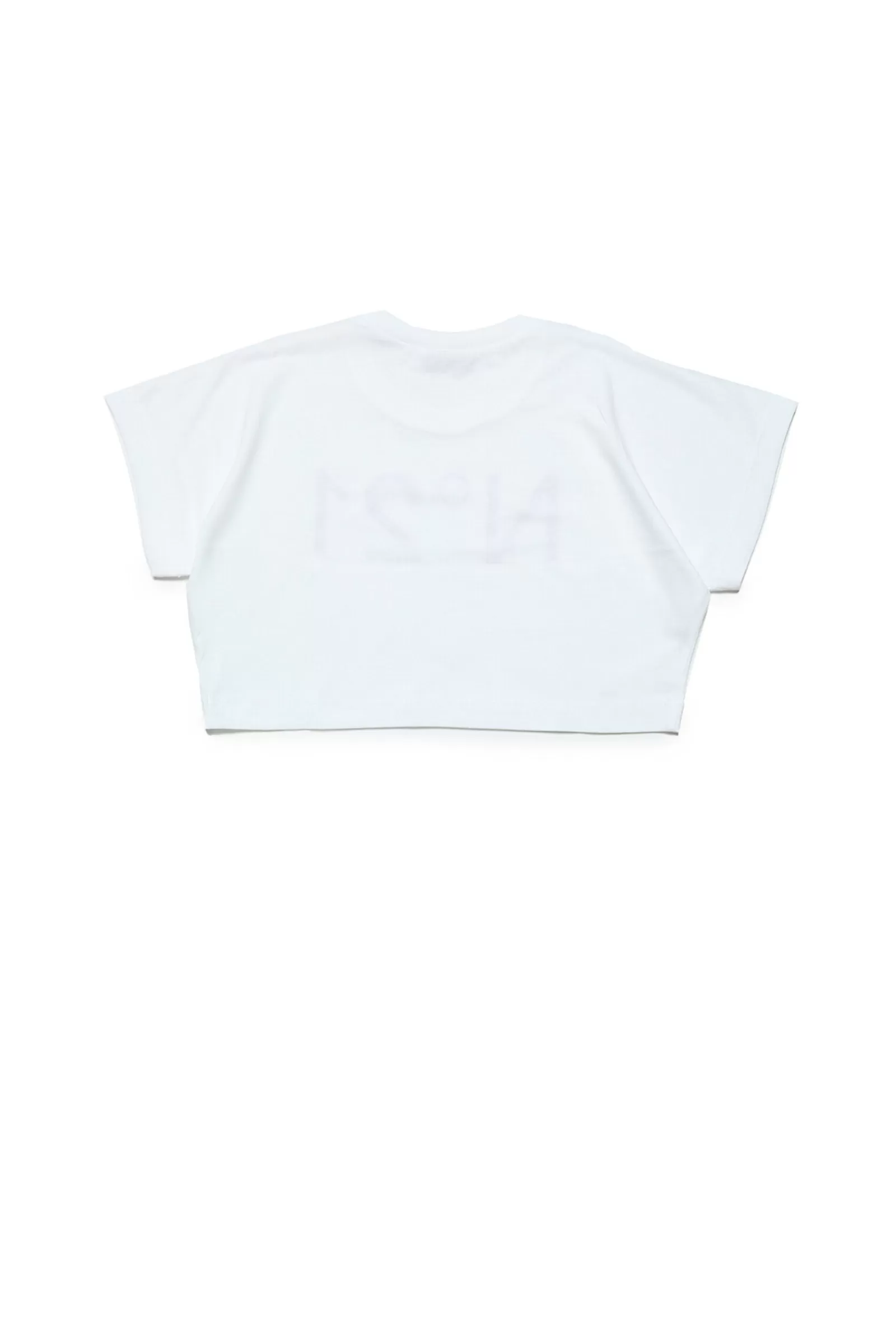 T-Shirt<N°21 T-Shirt Bianca Cropped In Jersey Con Logo Bianco