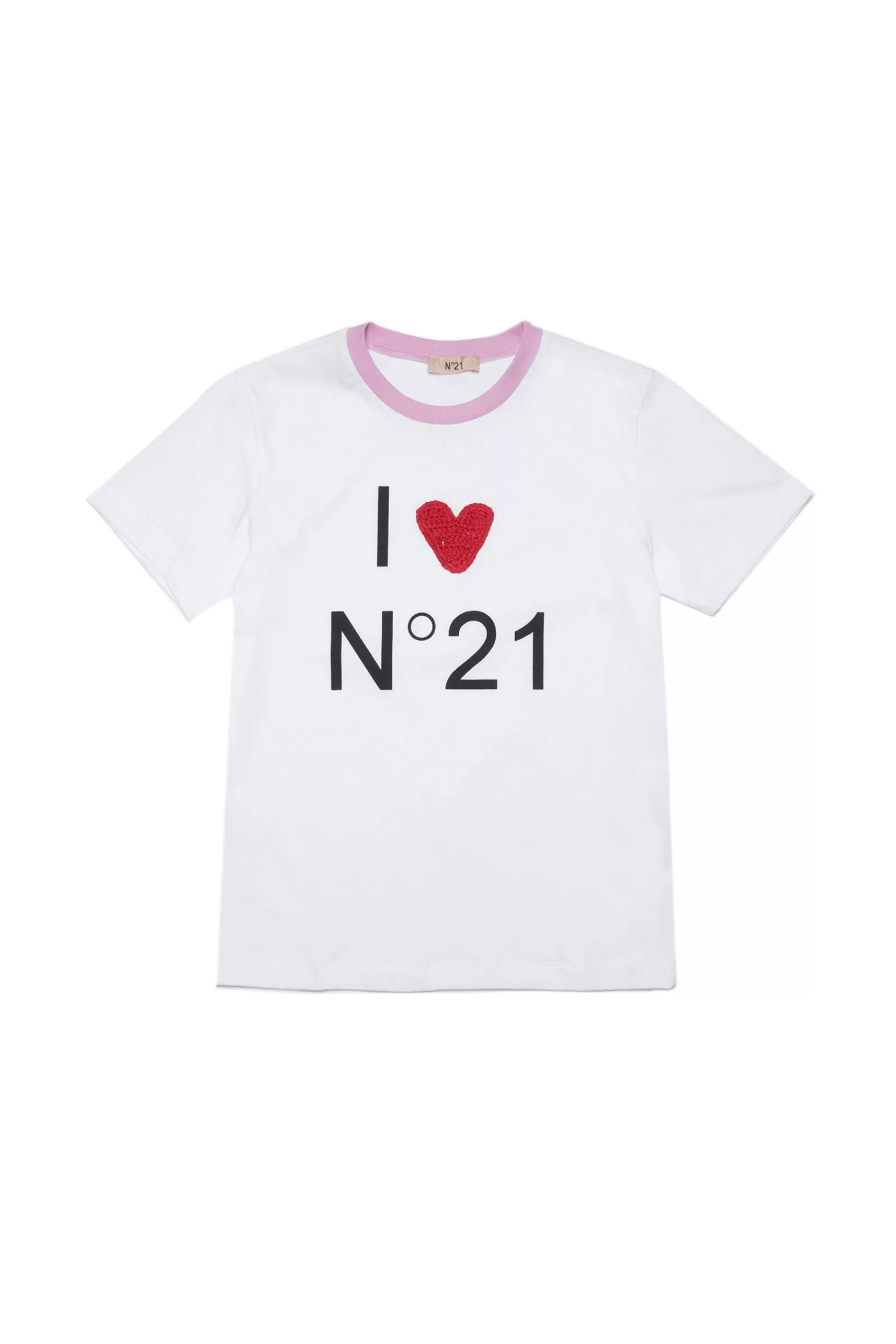 T-Shirt<N°21 T-Shirt Bianca In Jersey Con Logo I Love Bianco