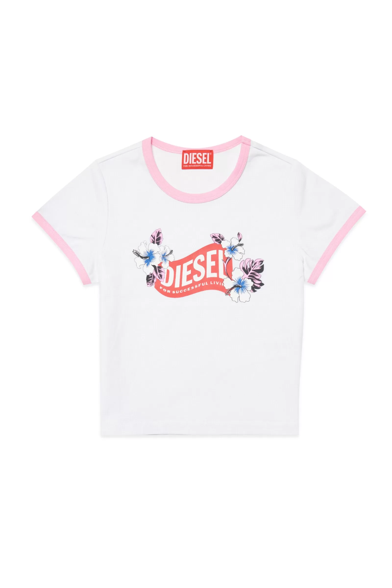 T-Shirt<DIESEL T-Shirt Bianca In Jersey Con Logo In Versione  Bianco