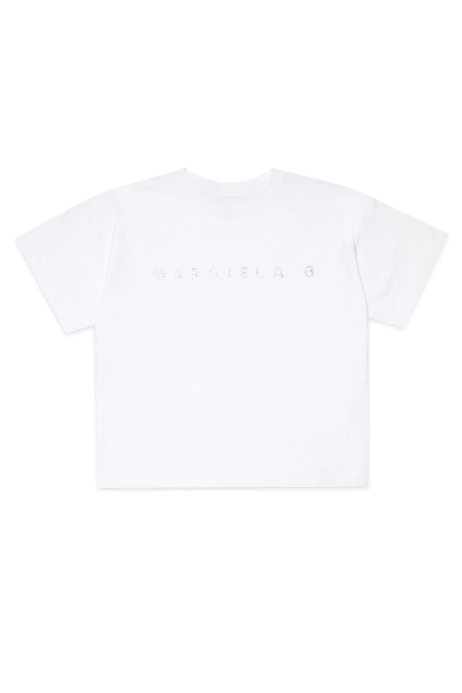 T-Shirt<MM6 MAISON MARGIELA T-Shirt Bianca In Jersey Con Logo Minimal Bianco