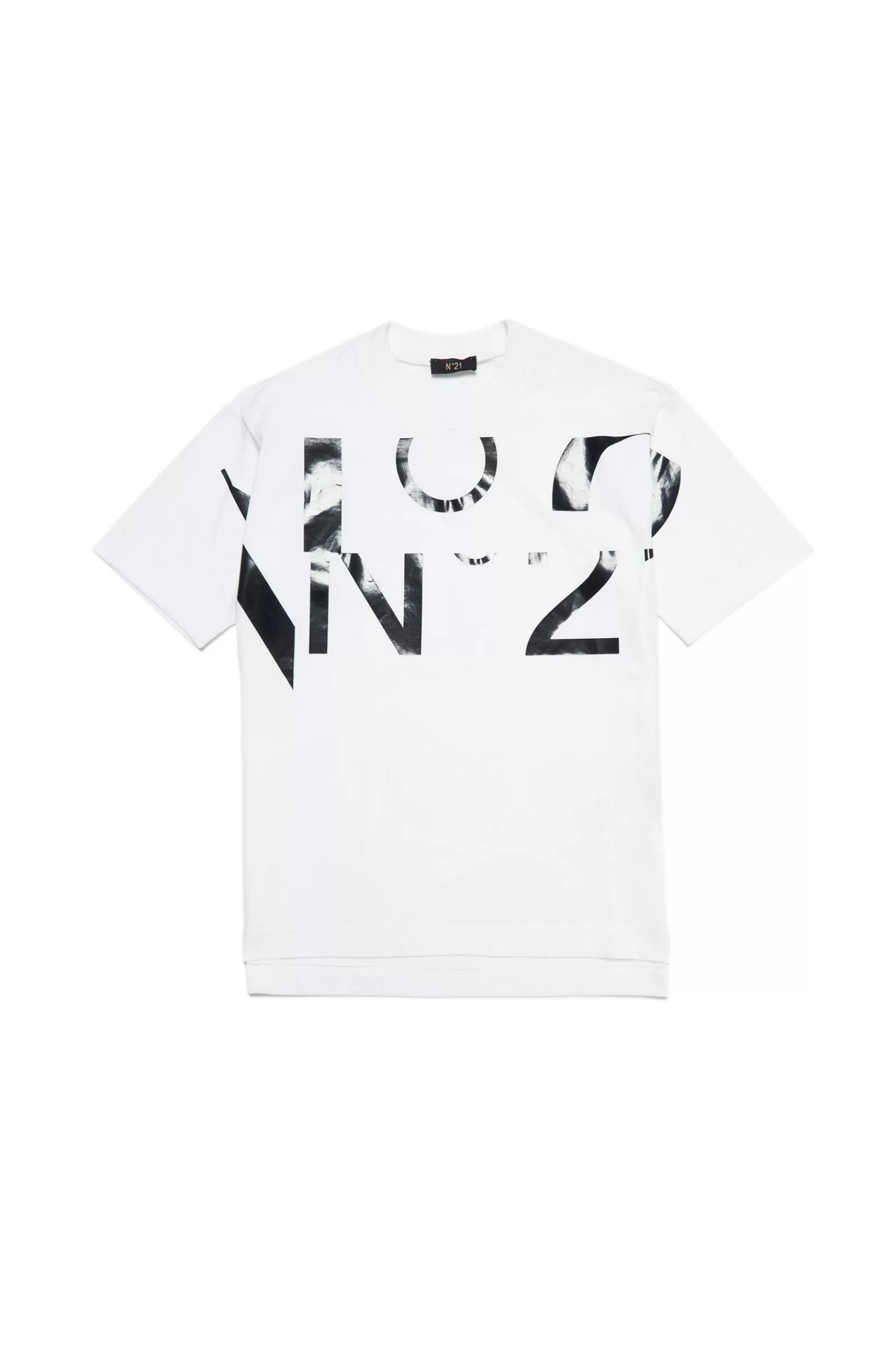 T-Shirt<N°21 T-Shirt Bianca In Jersey Con Logo Sezionato Bianco