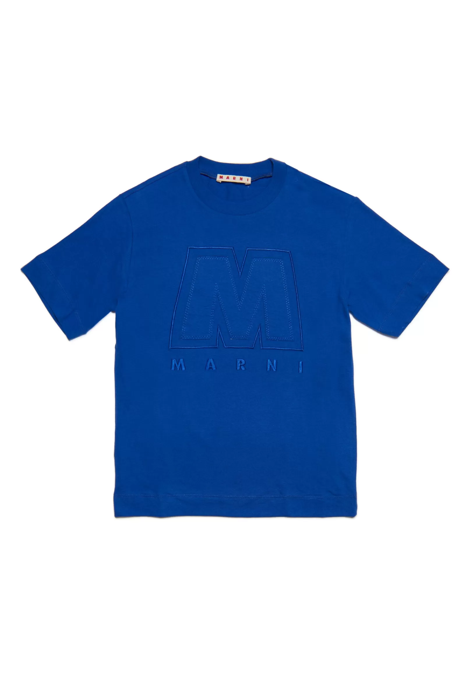 T-Shirt<MARNI T-Shirt Blu In Jersey Con Logo Big M Blu Surf The Web