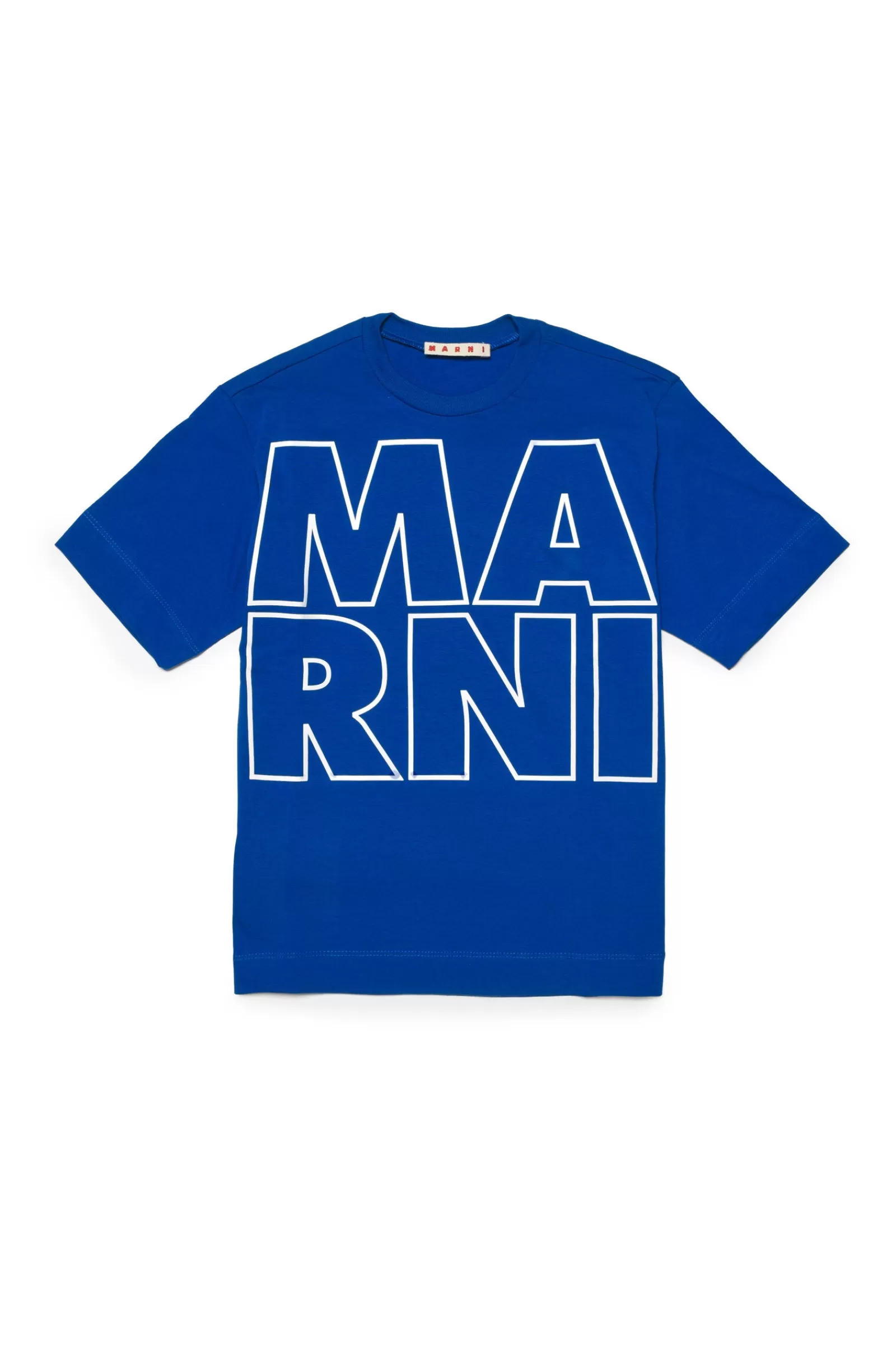 T-Shirt<MARNI T-Shirt Blu In Jersey Con Logo Displaced Blu Surf The Web