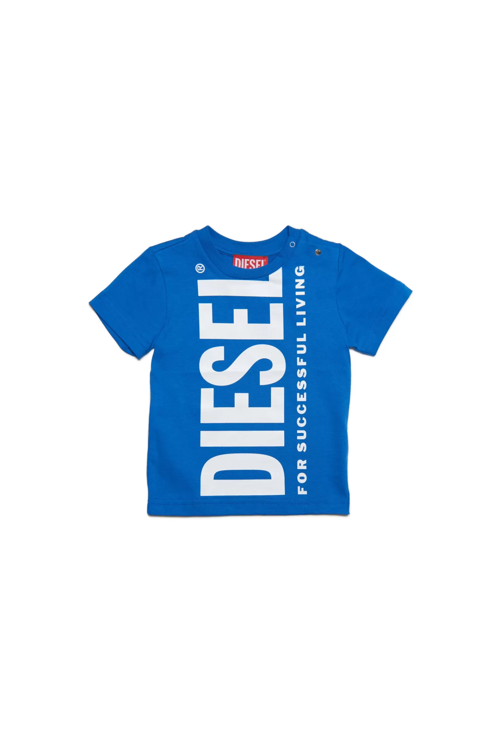 T-Shirt<DIESEL T-Shirt Blu In Jersey Con Logo Extra-Large Blu Principessa