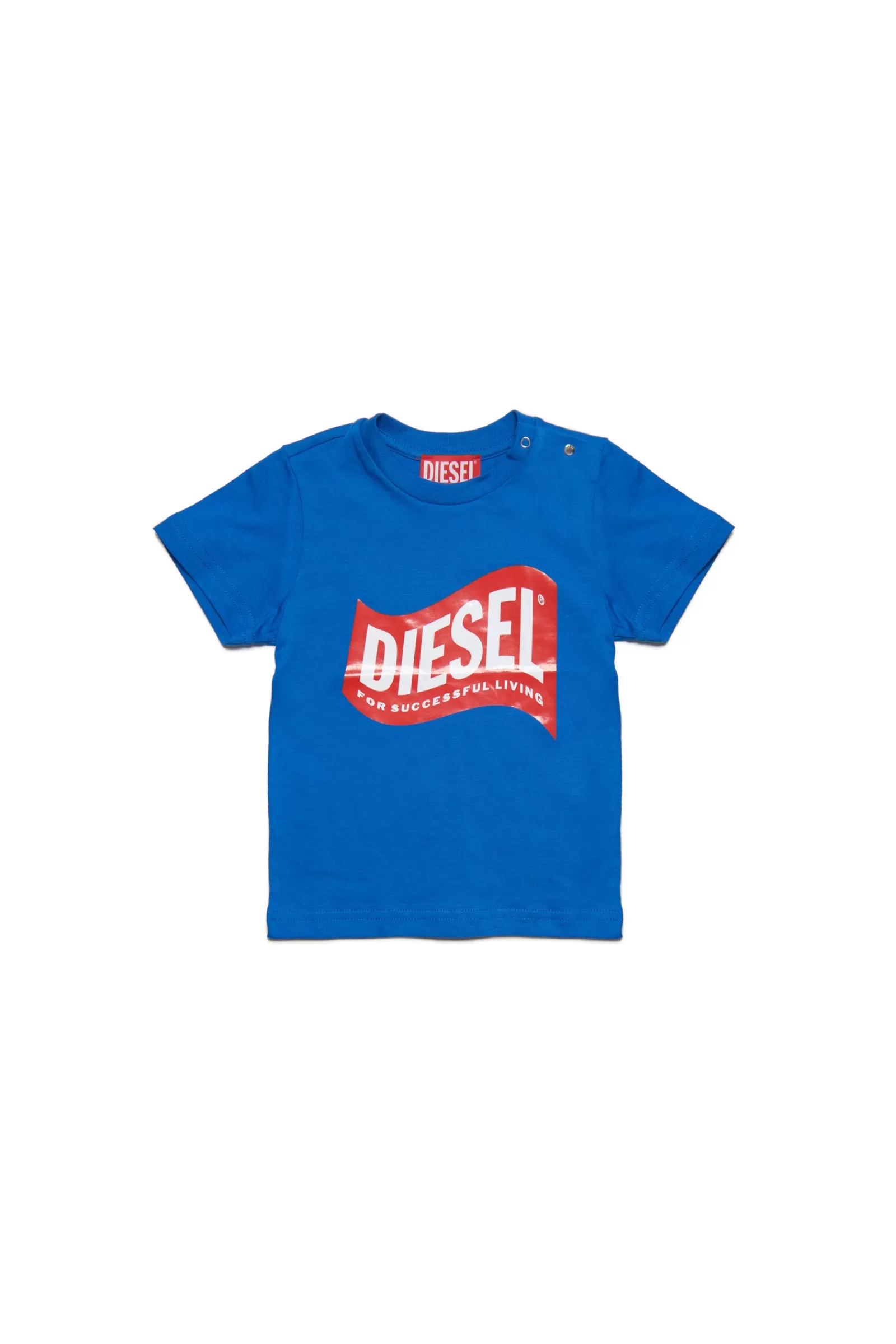 T-Shirt<DIESEL T-Shirt Blu In Jersey Con Logo In Versione  Blu Principessa