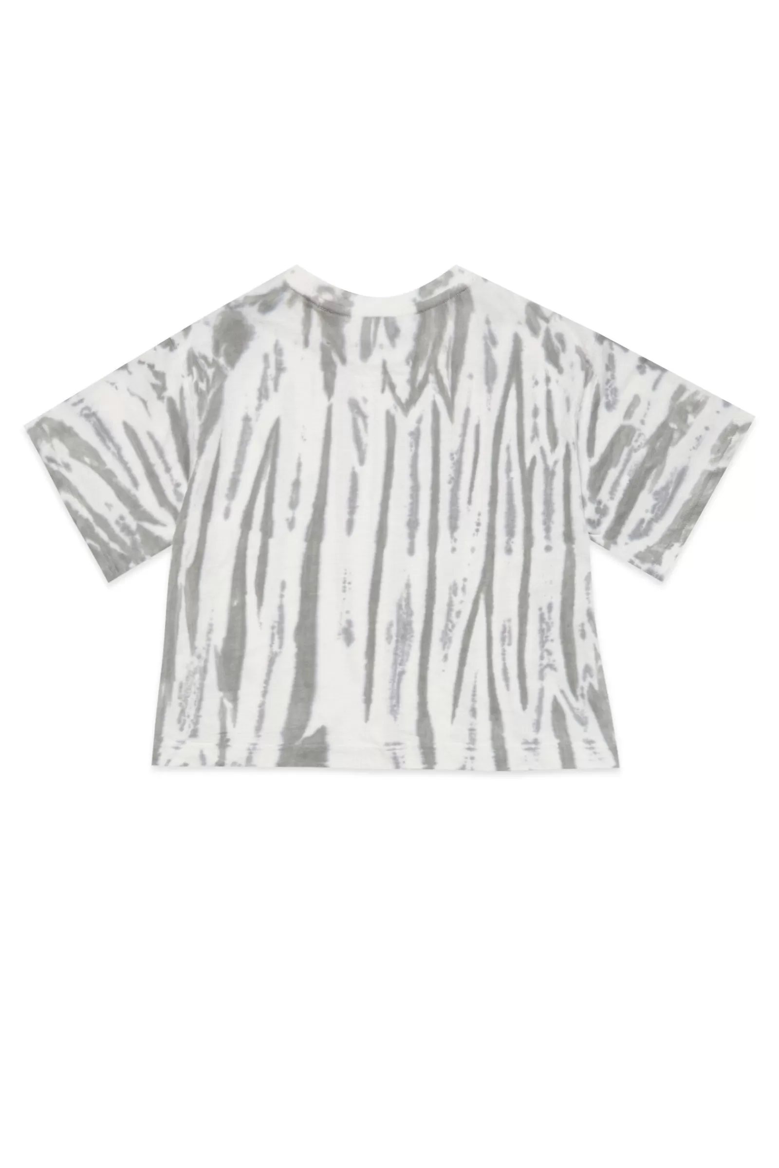 T-Shirt<DIESEL T-Shirt Cropped In Jersey Con Effetto Tie Dye Grigia Grigio Roccia