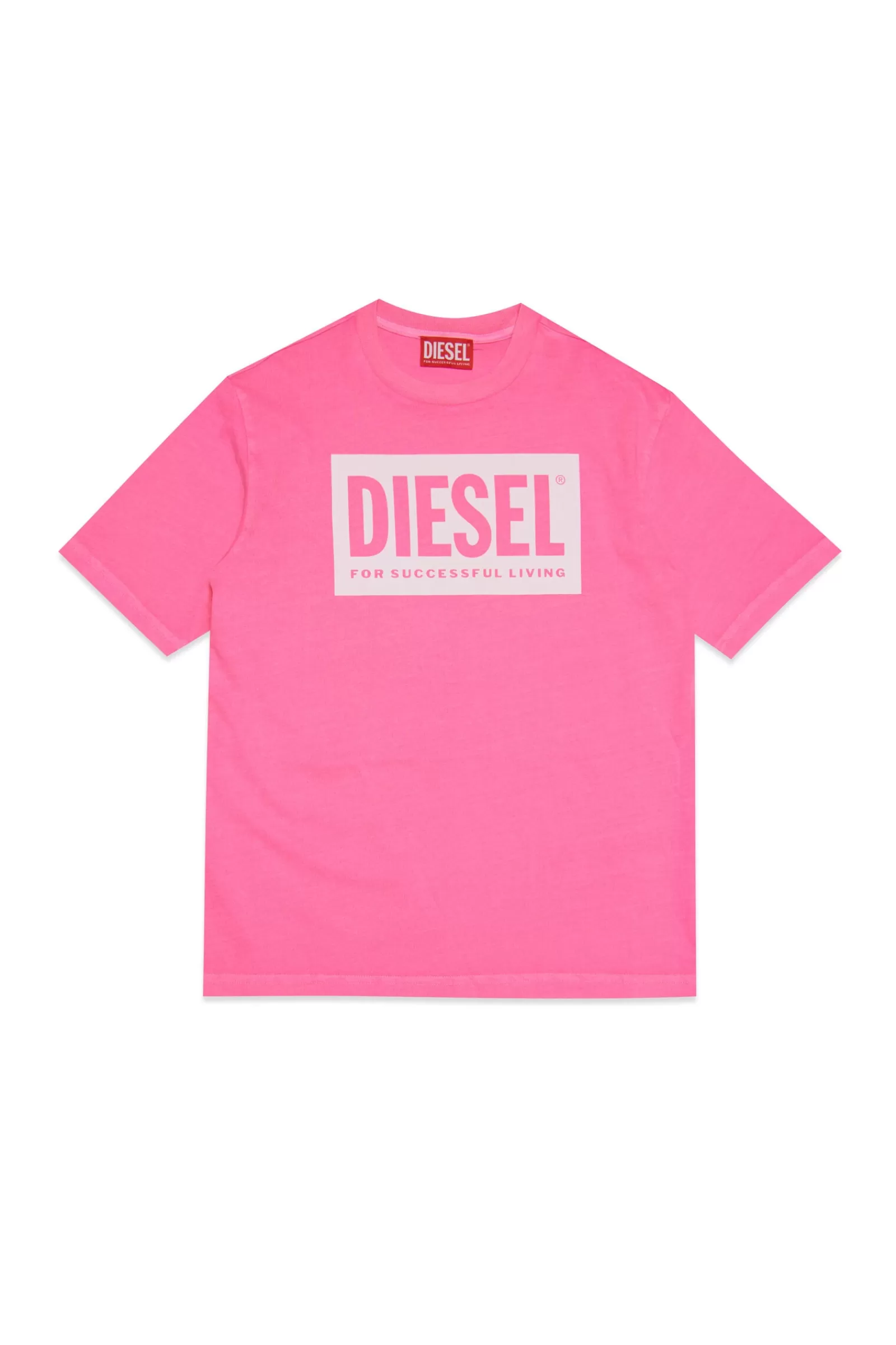 T-Shirt<DIESEL T-Shirt Fluo In Jersey Con Logo Rosa