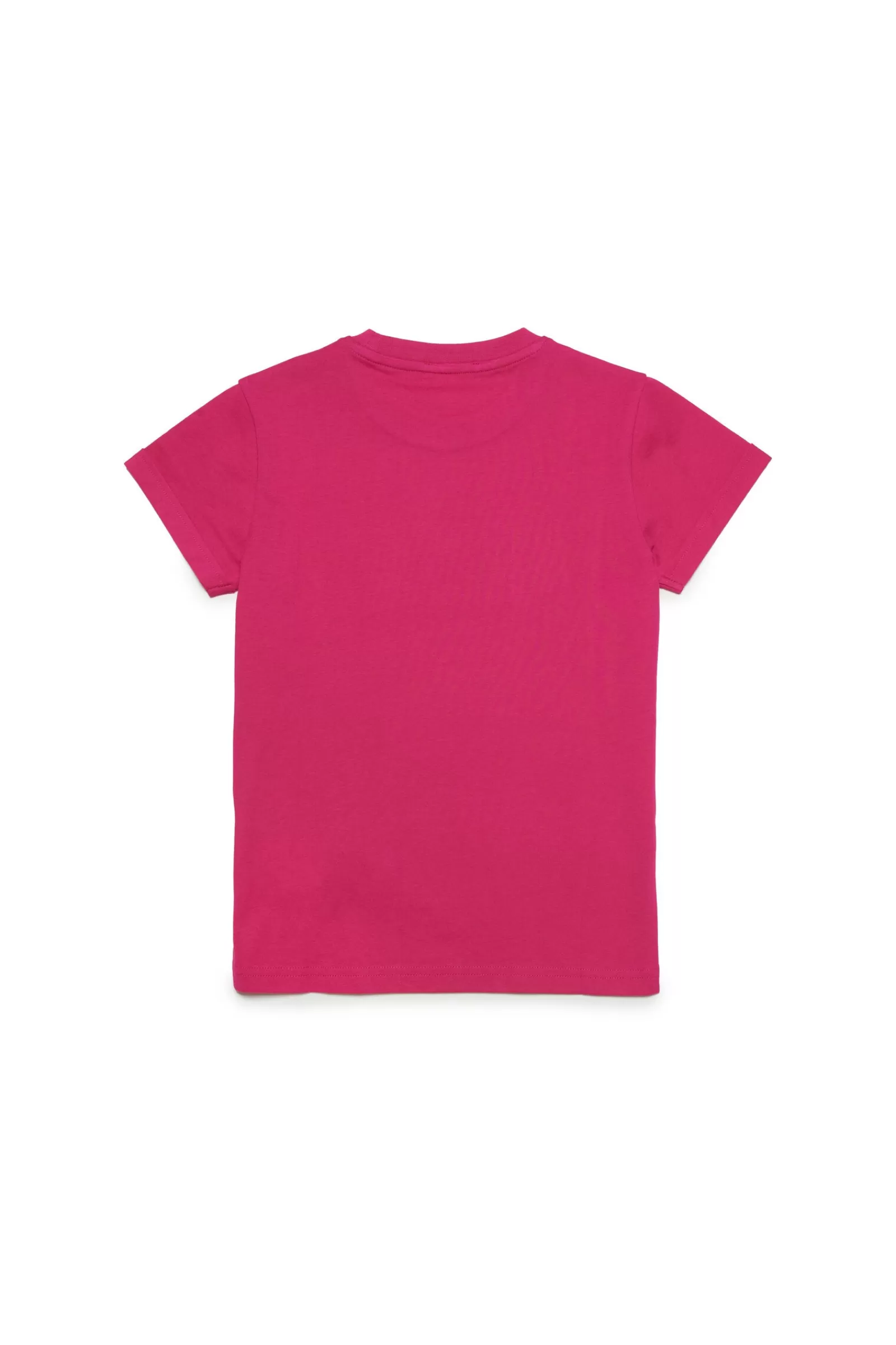 T-Shirt<DIESEL T-Shirt Fucsia Con Logo In Paillettes Rosa Intenso