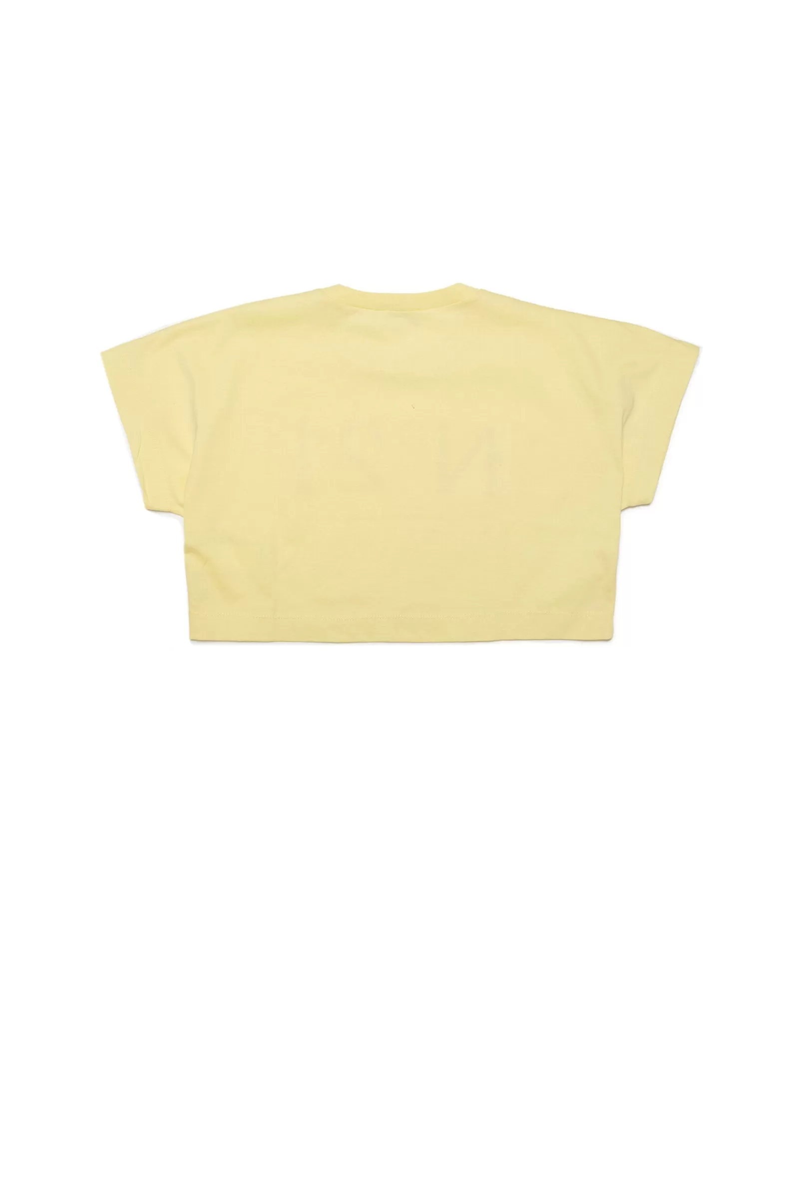 T-Shirt<N°21 T-Shirt Gialla Cropped In Jersey Con Logo Giallo Banana Chiaro