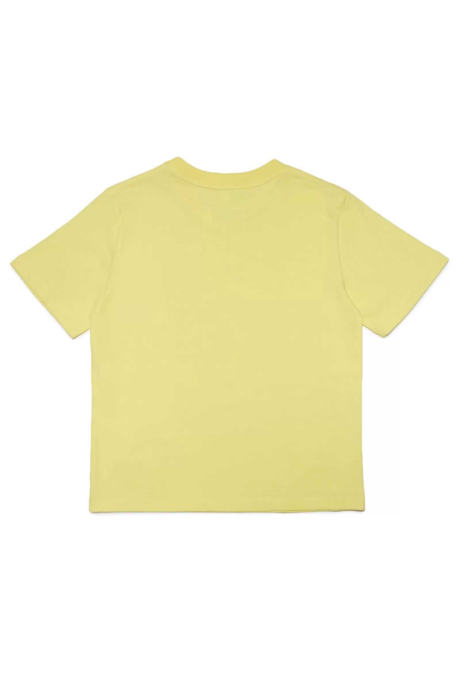 T-Shirt<MM6 MAISON MARGIELA T-Shirt Gialla In Jersey Con Logo 6 Effetto Fluido Giallo Luminoso