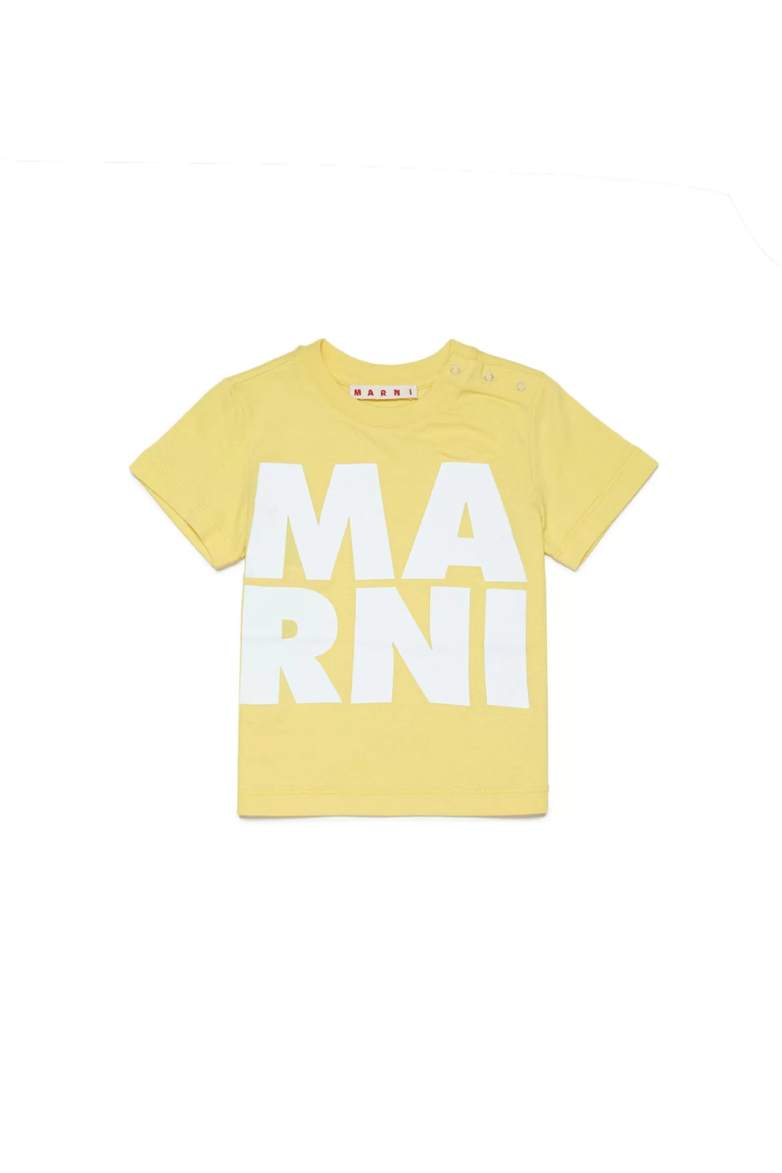 T-Shirt<MARNI T-Shirt Gialla In Jersey Con Logo Displaced Giallo Scorza Di Limone