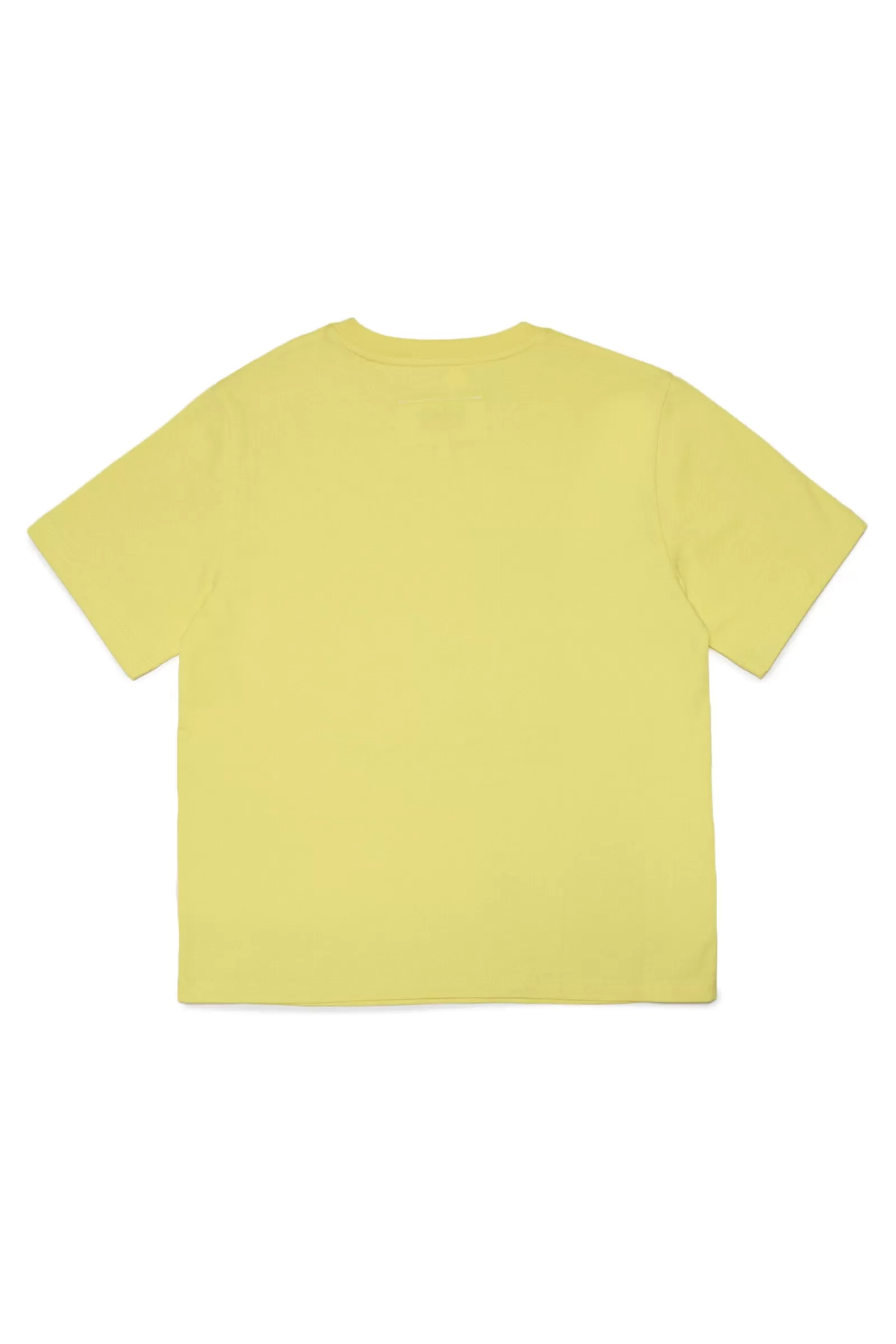 T-Shirt<MM6 MAISON MARGIELA T-Shirt Gialla In Jersey Con Logo Spessorato Giallo Luminoso