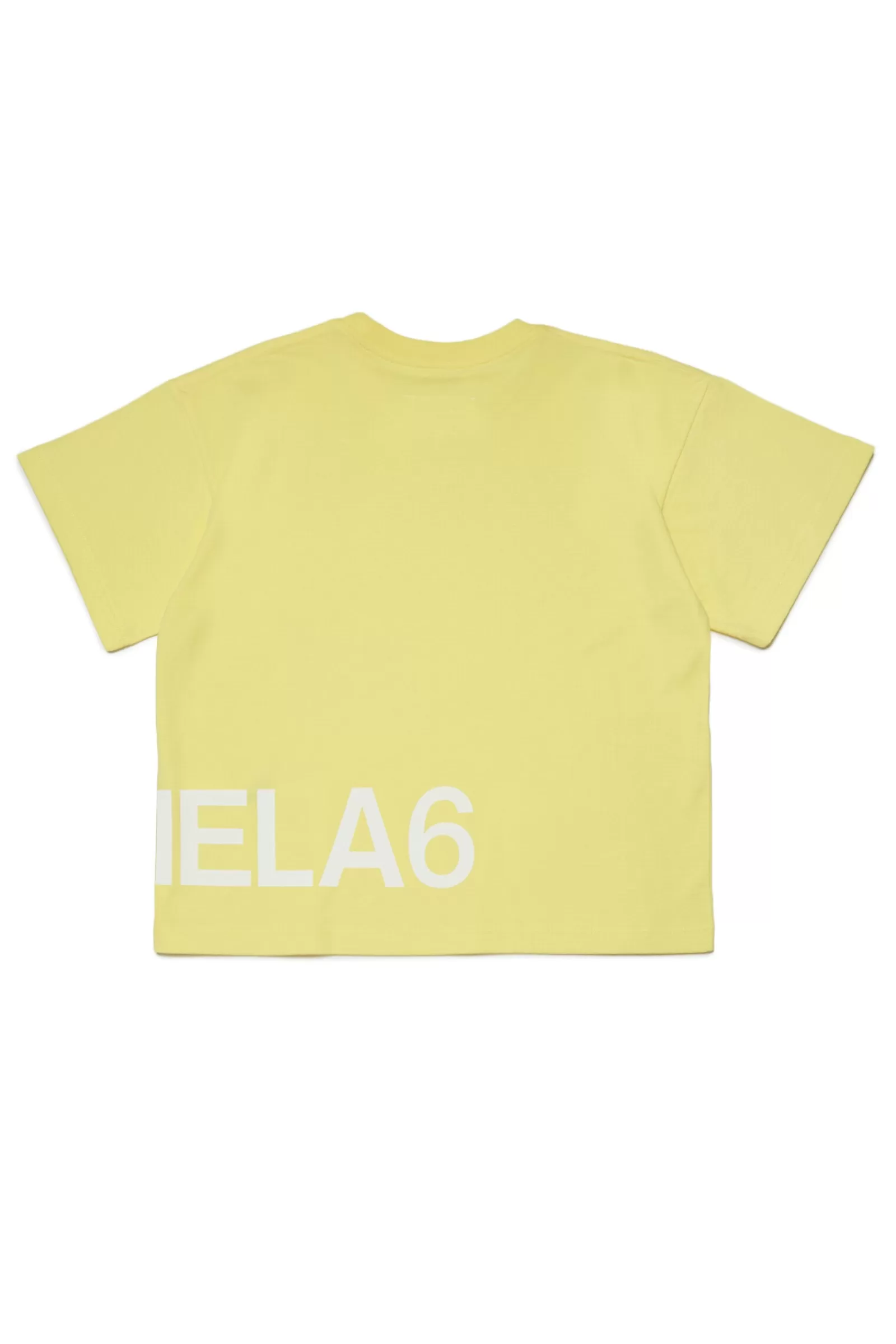 T-Shirt<MM6 MAISON MARGIELA T-Shirt Gialla In Jersey Con Maxi-Logo Giallo Luminoso