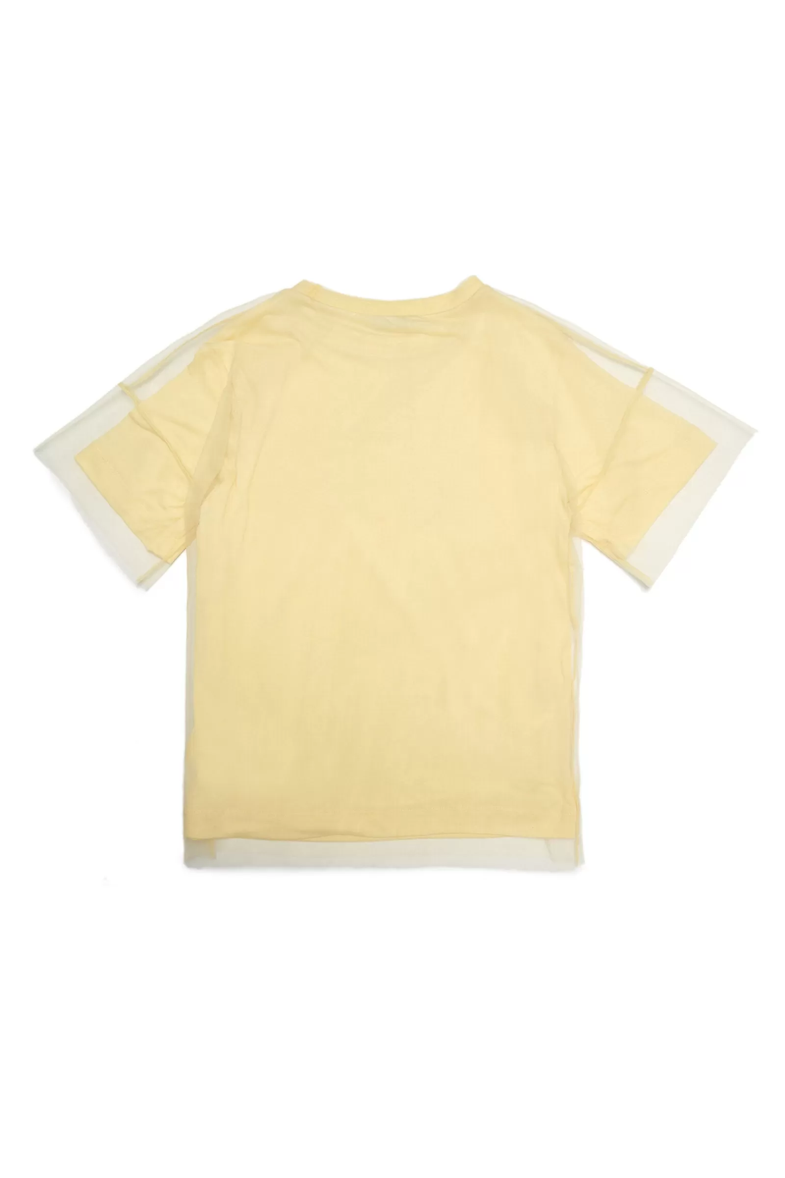 T-Shirt<N°21 T-Shirt Gialla In Jersey E Tulle Con Logo College Giallo Banana Chiaro