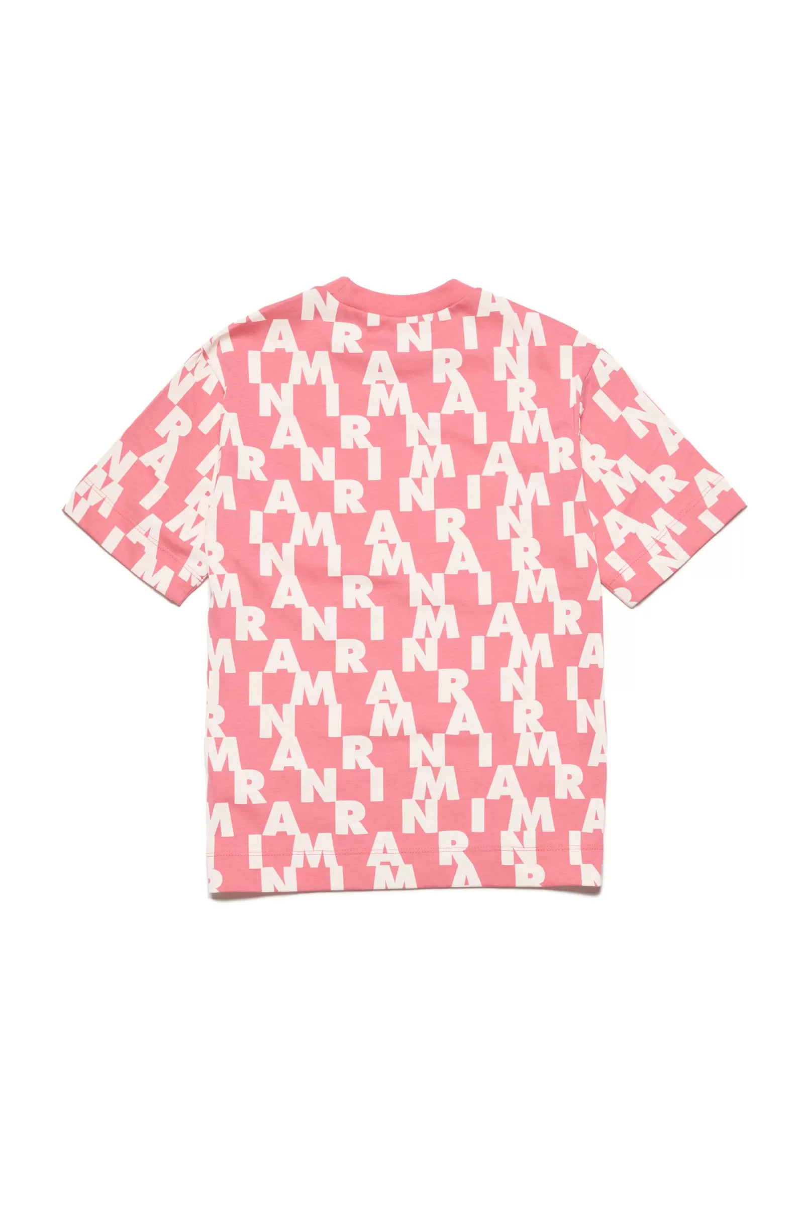 T-Shirt<MARNI T-Shirt Girocollo In Jersey A Motivo Allover Rosa Caramella