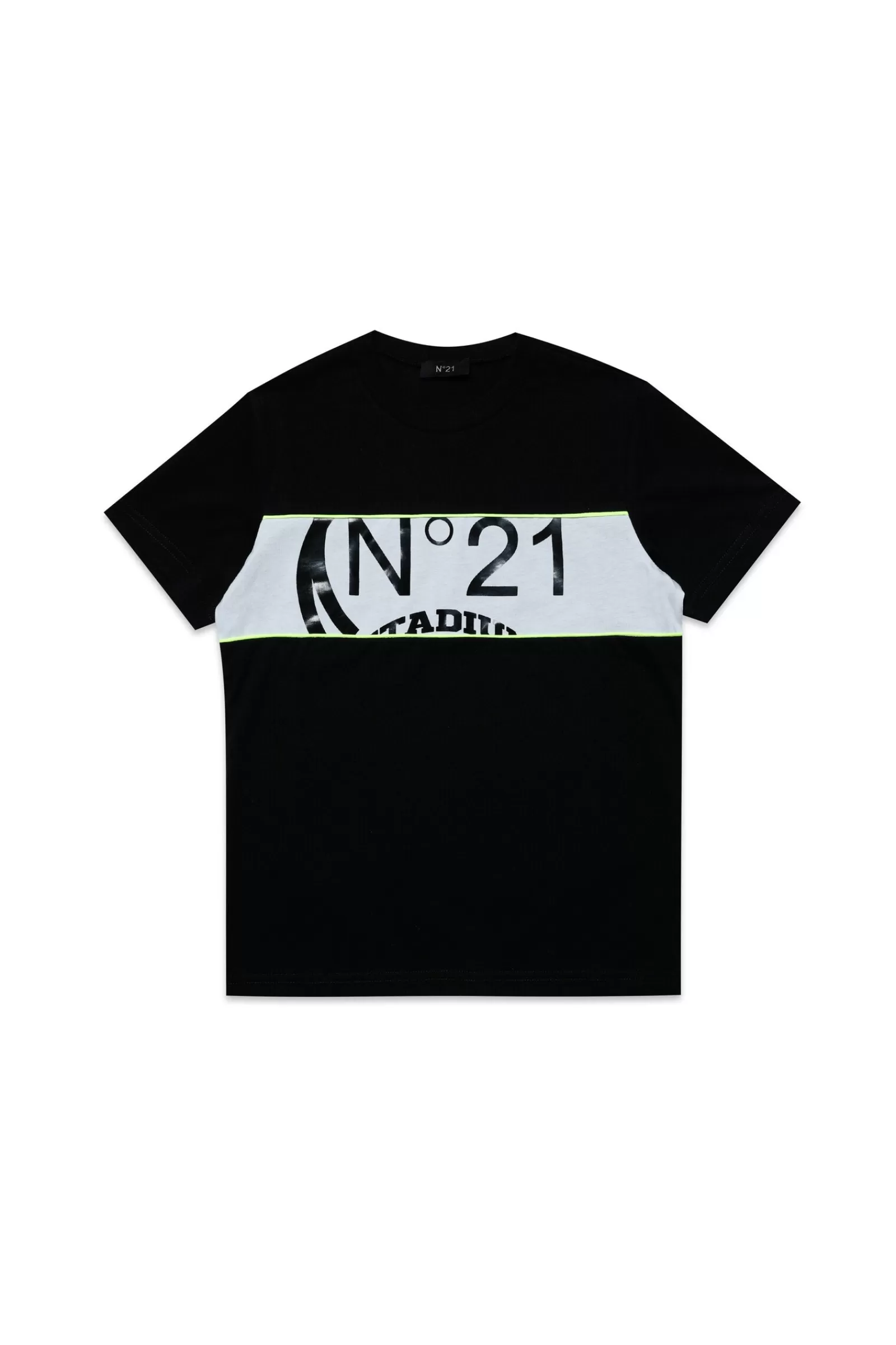 T-Shirt<N°21 T-Shirt Girocollo In Jersey Con Fascia Logata Nero Denim