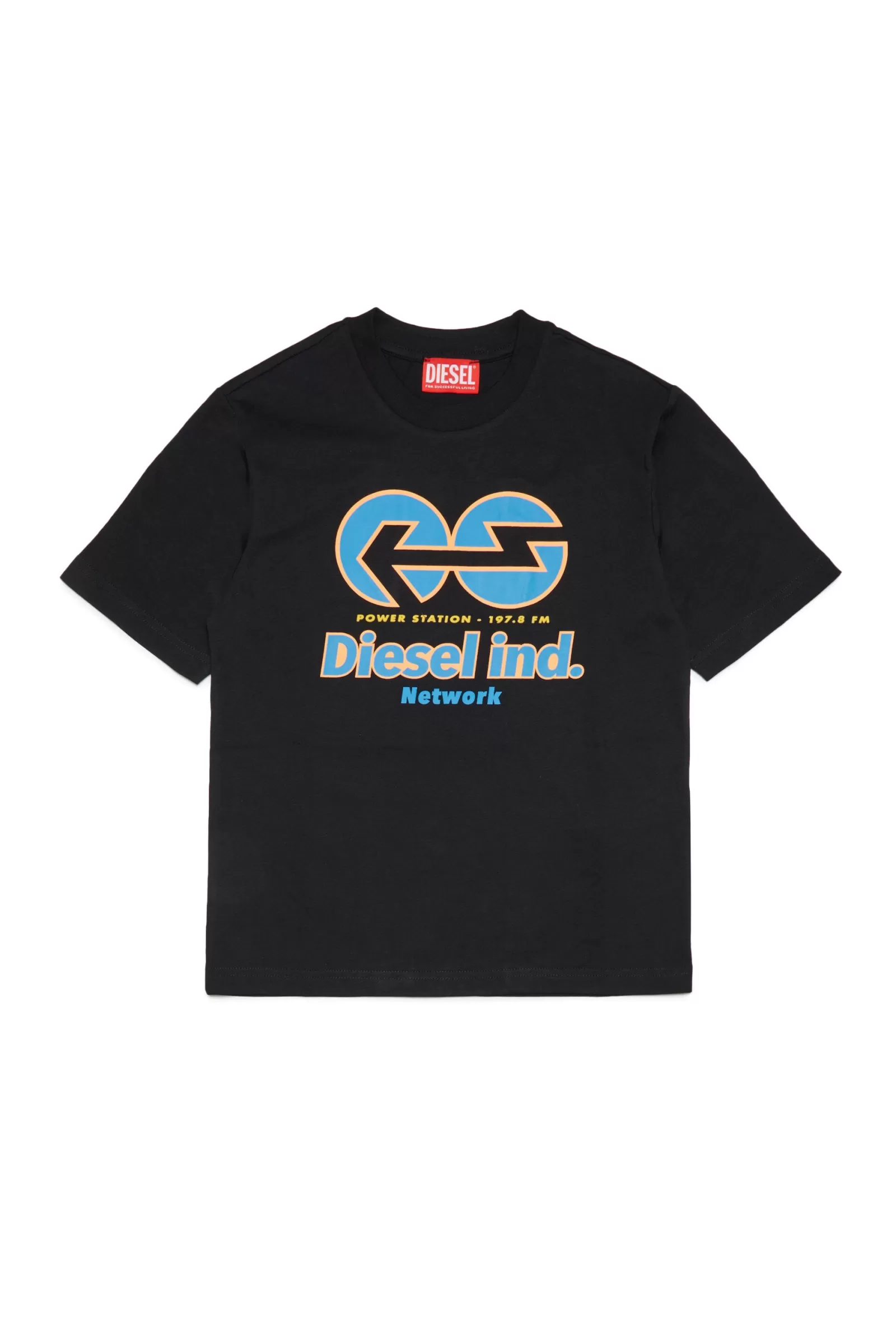 T-Shirt<DIESEL T-Shirt Girocollo In Jersey Con Grafica Nero