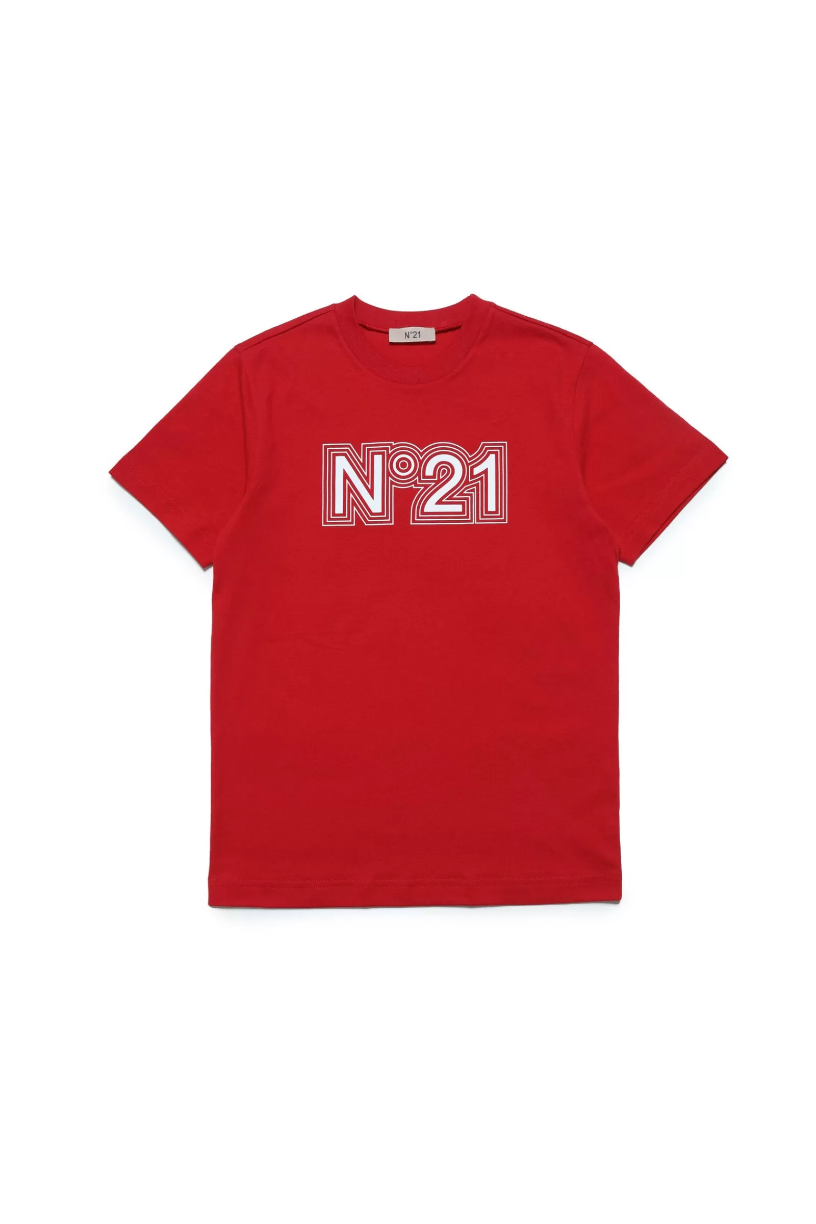 T-Shirt<N°21 T-Shirt Girocollo In Jersey Con Logo Ciliegino