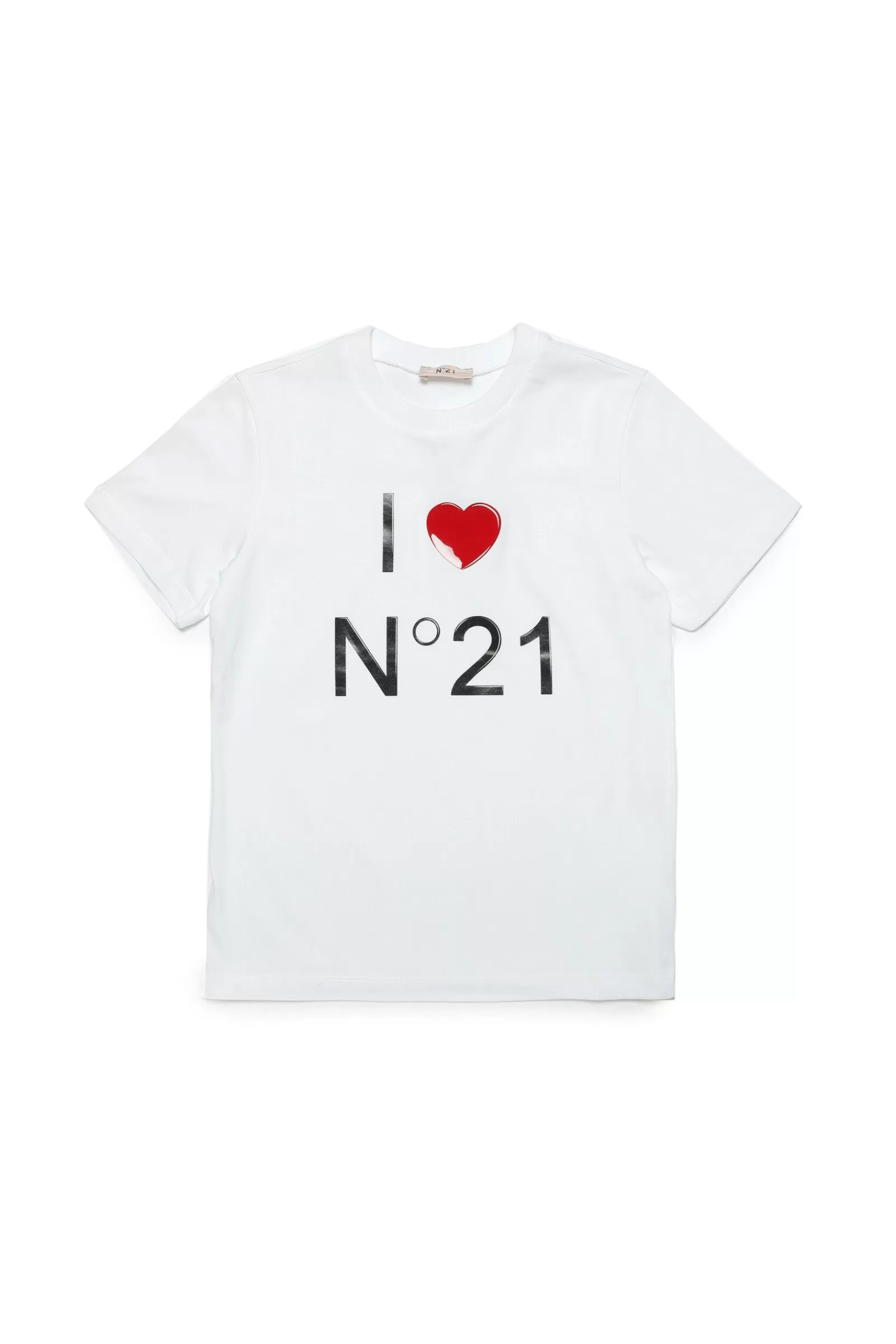 T-Shirt<N°21 T-Shirt Girocollo In Jersey Con Logo Bianco