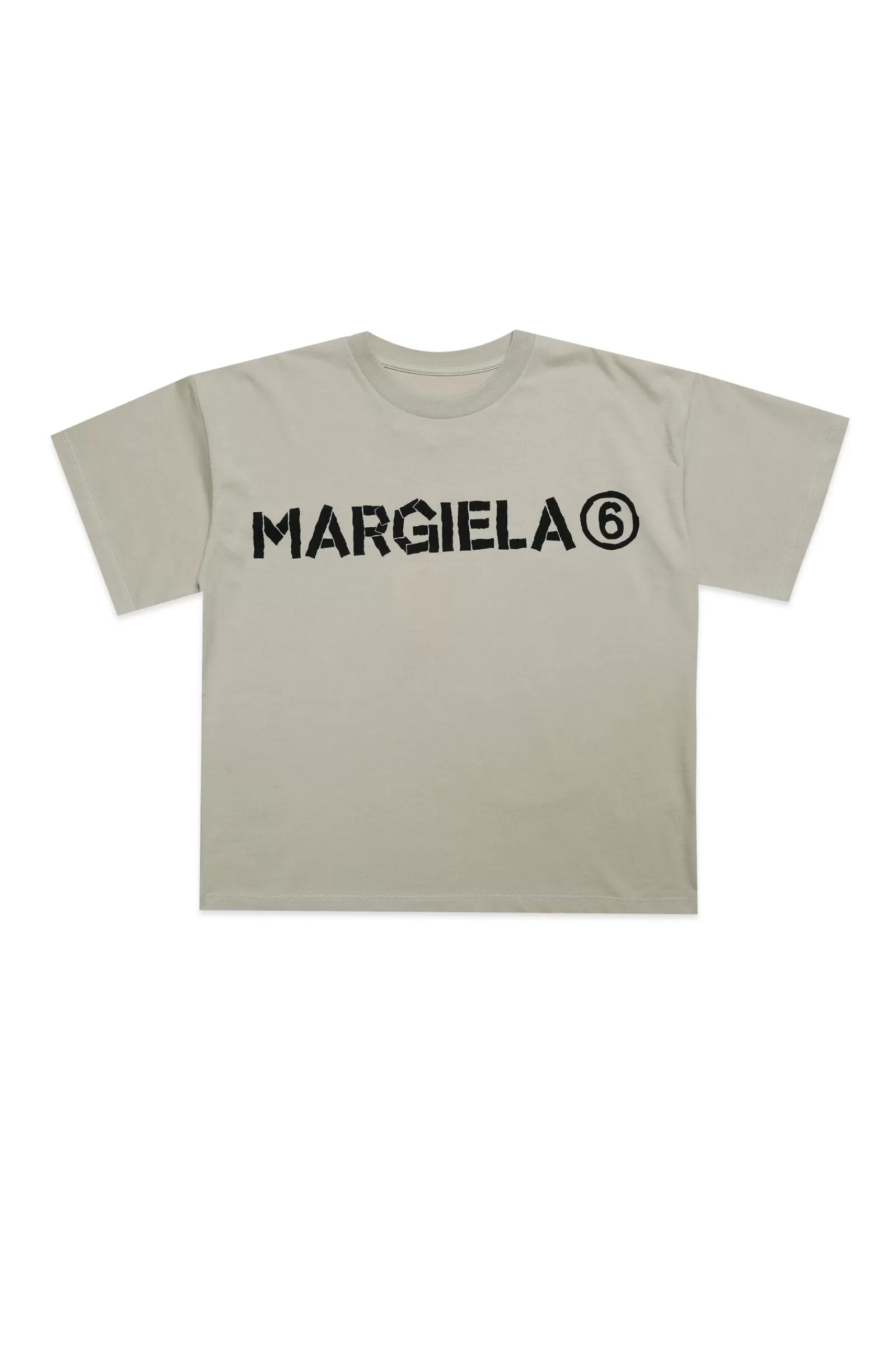 T-Shirt<MM6 MAISON MARGIELA T-Shirt Girocollo In Jersey Con Logo Cammello Chiaro