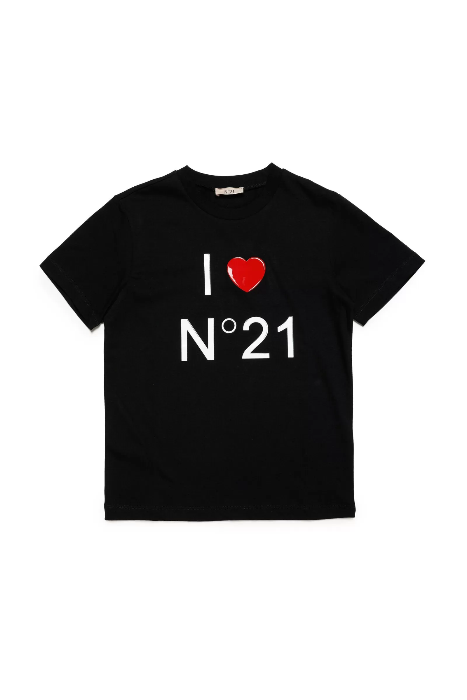 T-Shirt<N°21 T-Shirt Girocollo In Jersey Con Logo Nero Denim