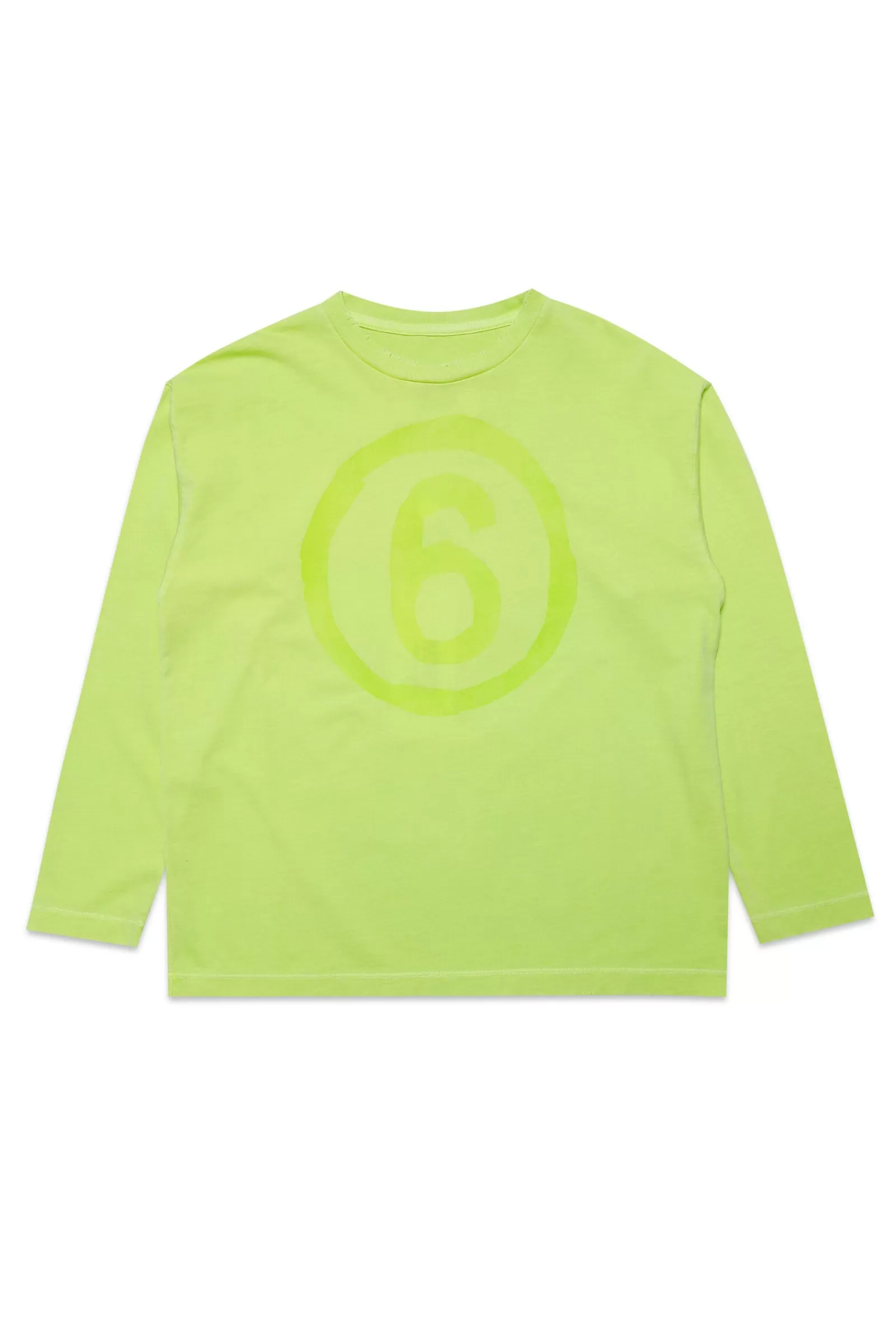 T-Shirt<MM6 MAISON MARGIELA T-Shirt Girocollo In Jersey Con Logo Verde Slime