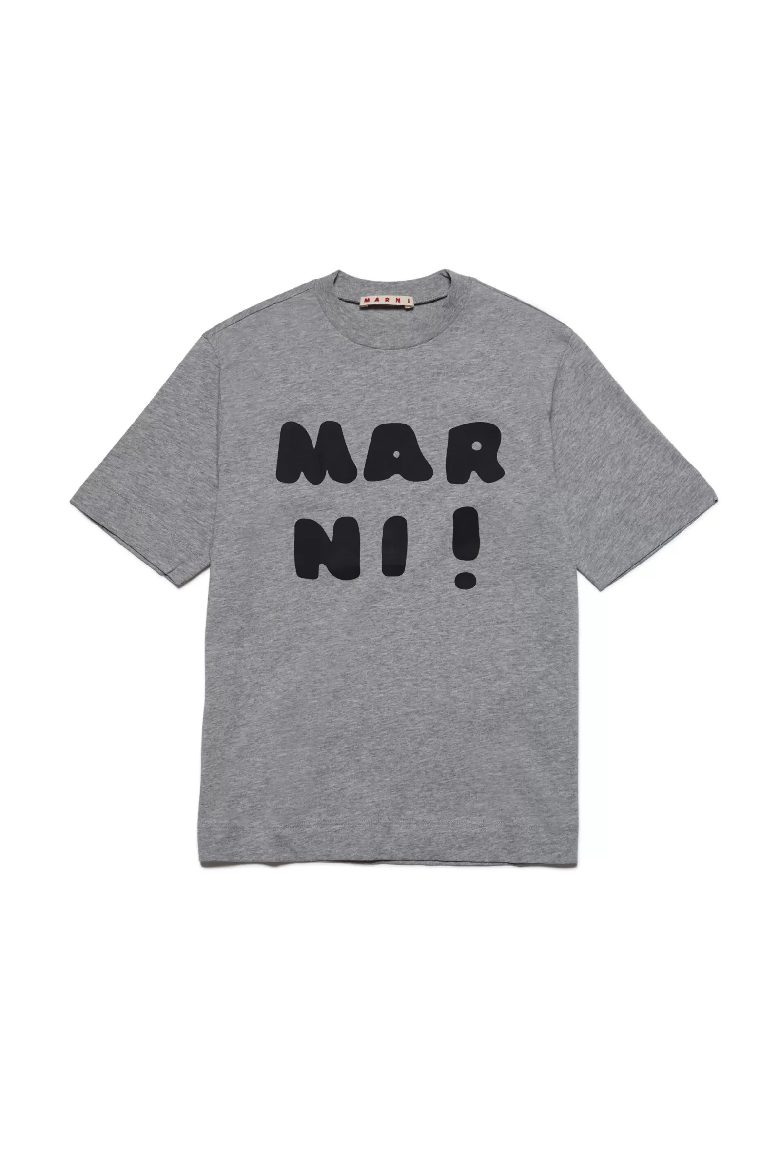 T-Shirt<MARNI T-Shirt Girocollo In Jersey Con Logo Grigio Inox Melange