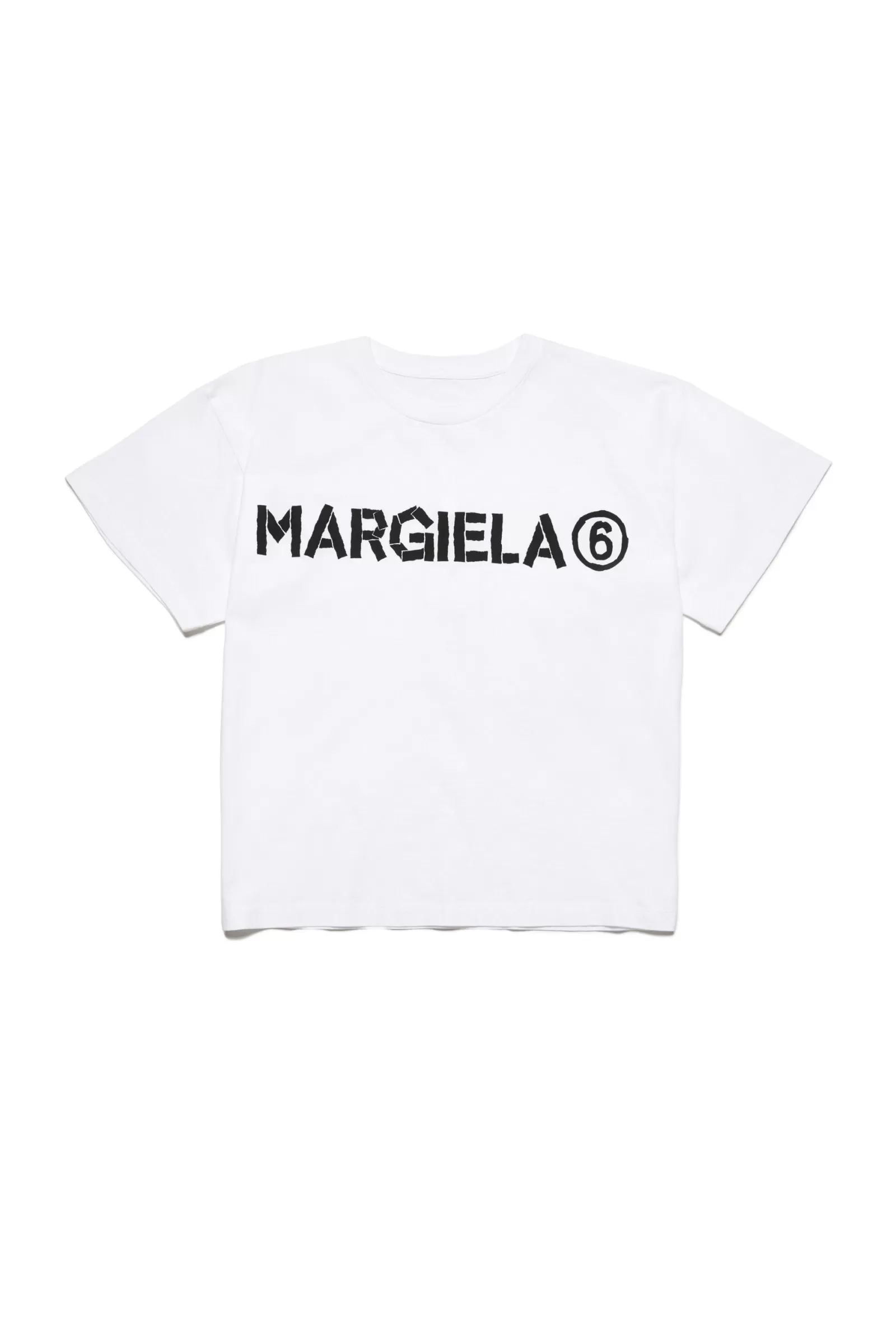 T-Shirt<MM6 MAISON MARGIELA T-Shirt Girocollo In Jersey Con Logo Bianco