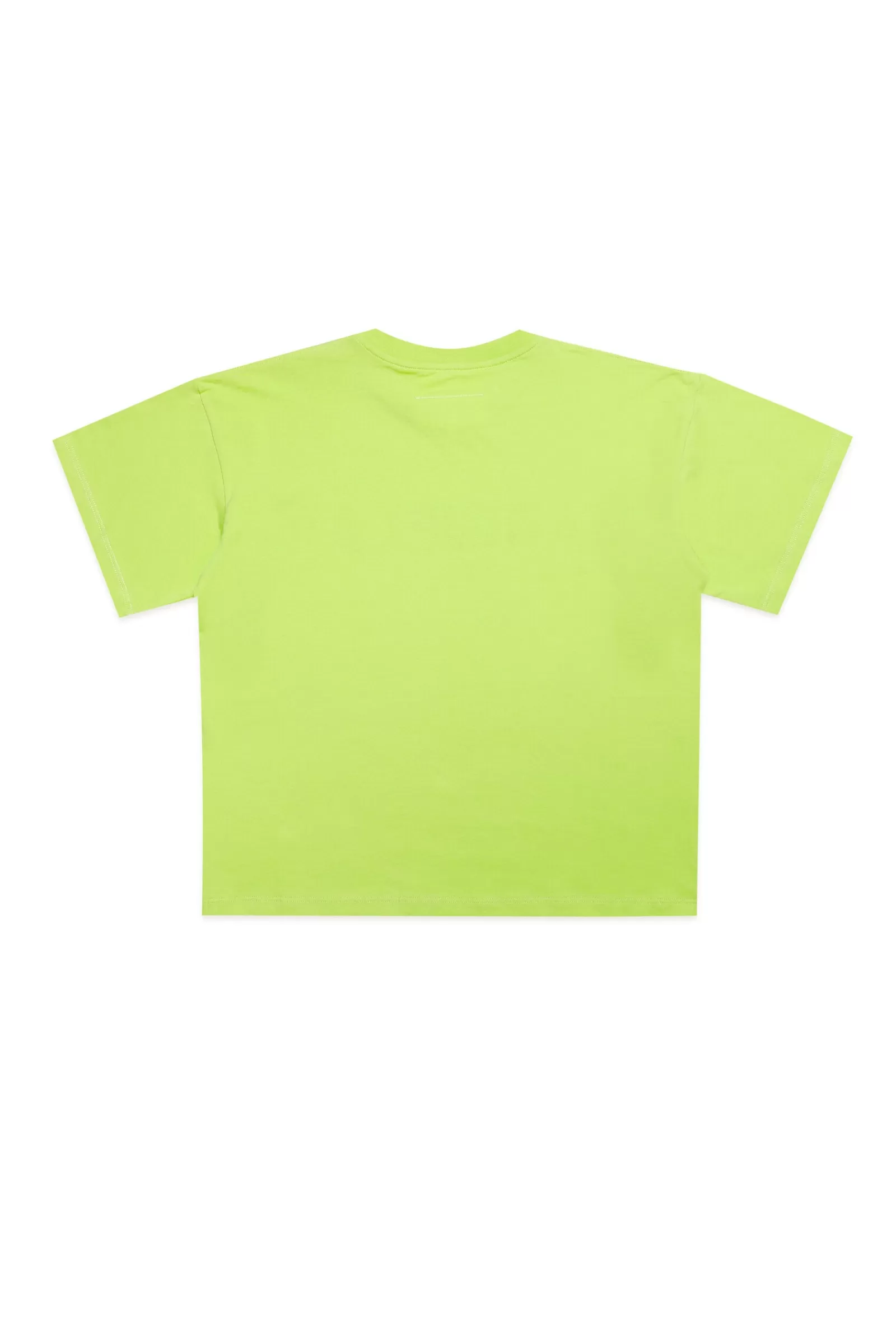 T-Shirt<MM6 MAISON MARGIELA T-Shirt Girocollo In Jersey Con Logo Verde Slime