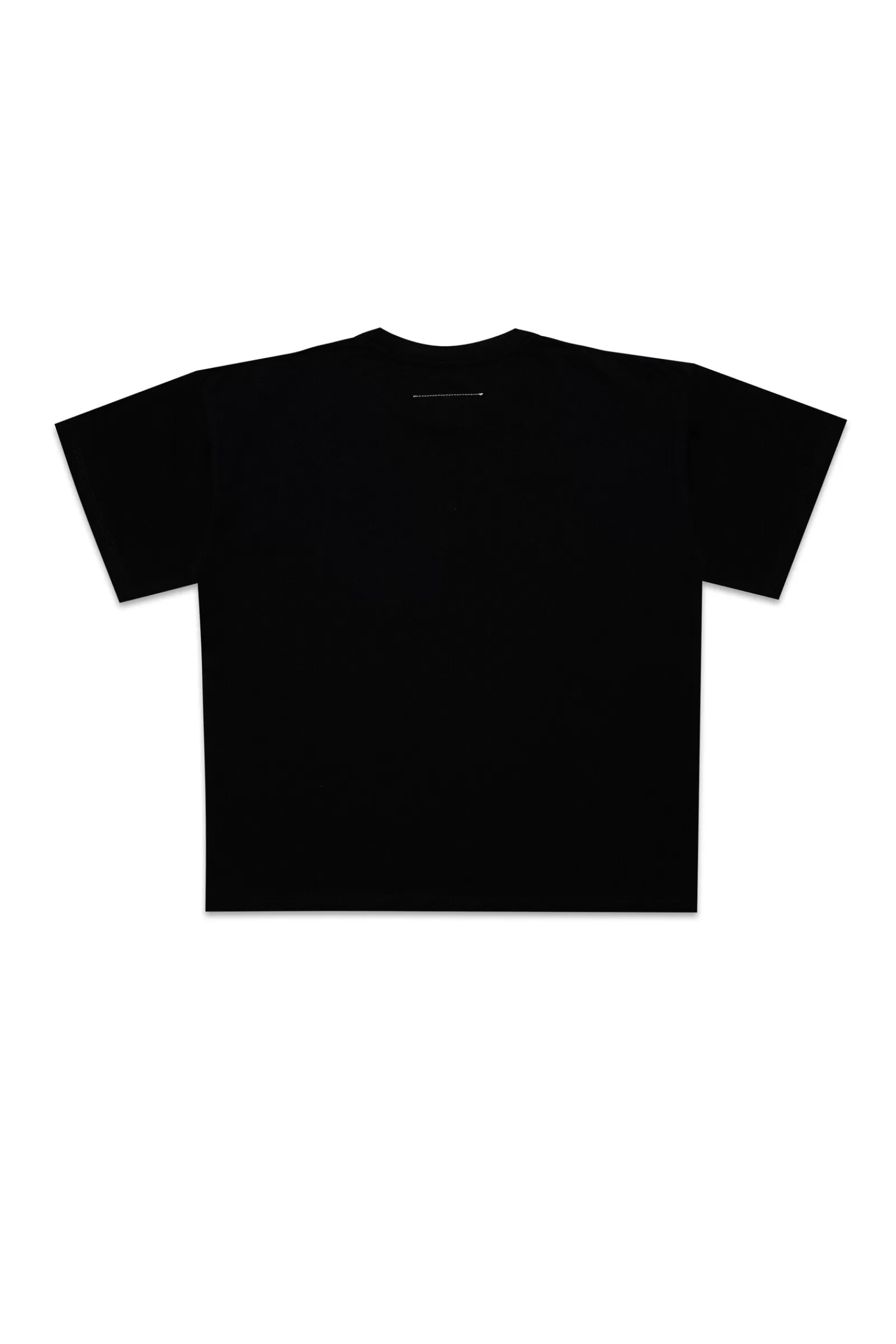 T-Shirt<MM6 MAISON MARGIELA T-Shirt Girocollo In Jersey Con Logo Nero Denim