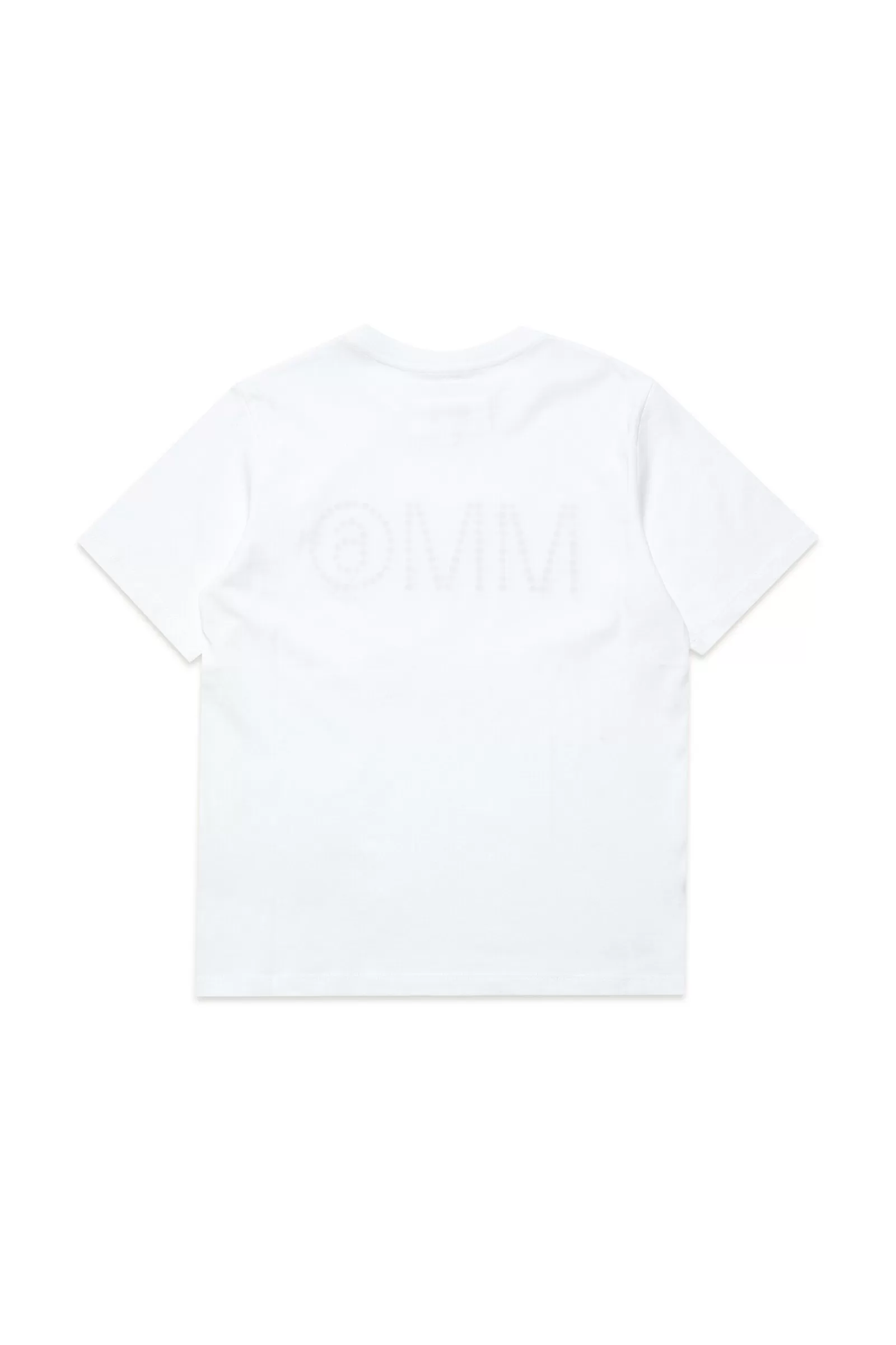 T-Shirt<MM6 MAISON MARGIELA T-Shirt Girocollo In Jersey Con Logo Borchiato Bianco