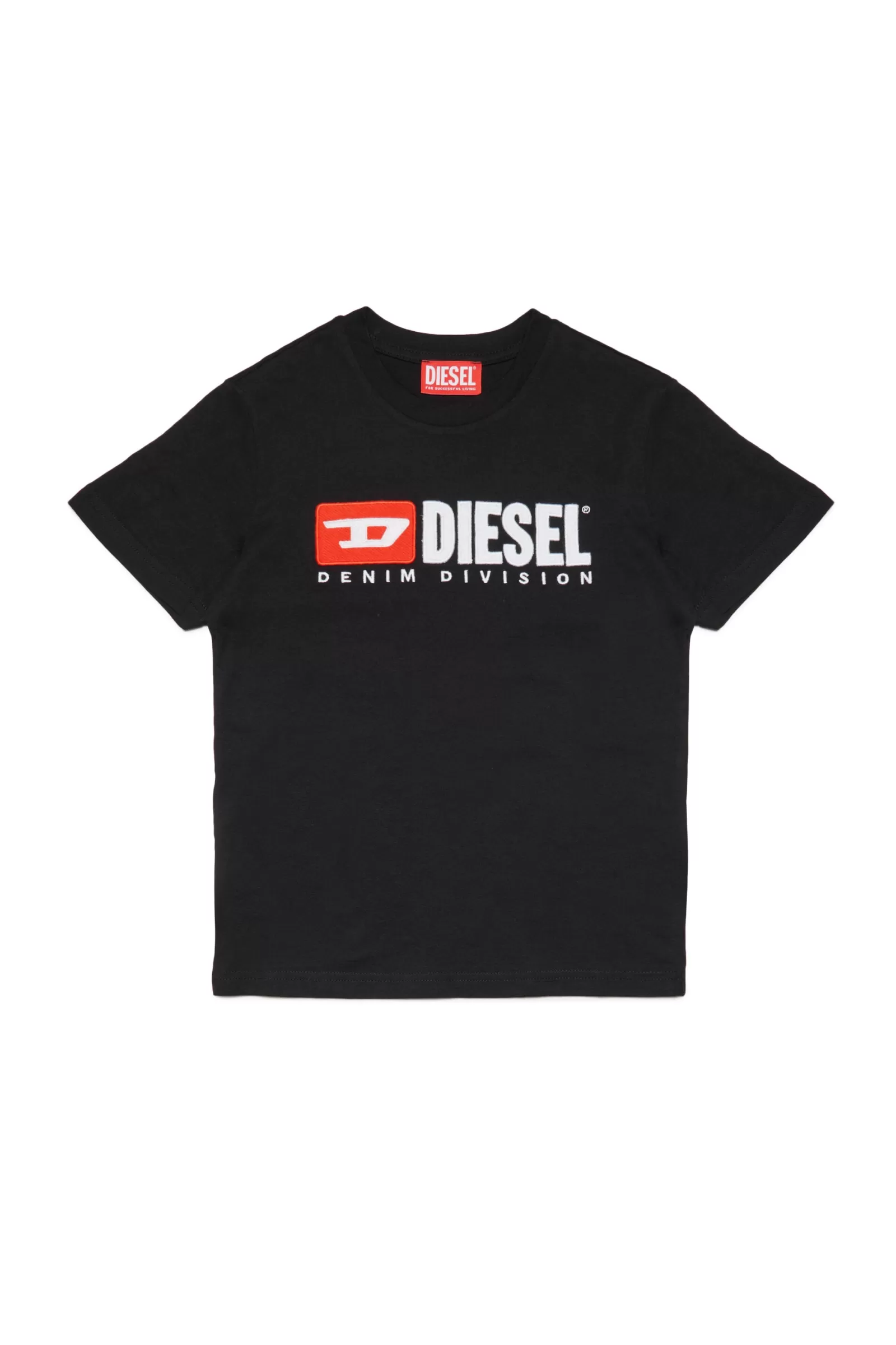 T-Shirt<DIESEL T-Shirt Girocollo In Jersey Con Logo Ricamato Nero