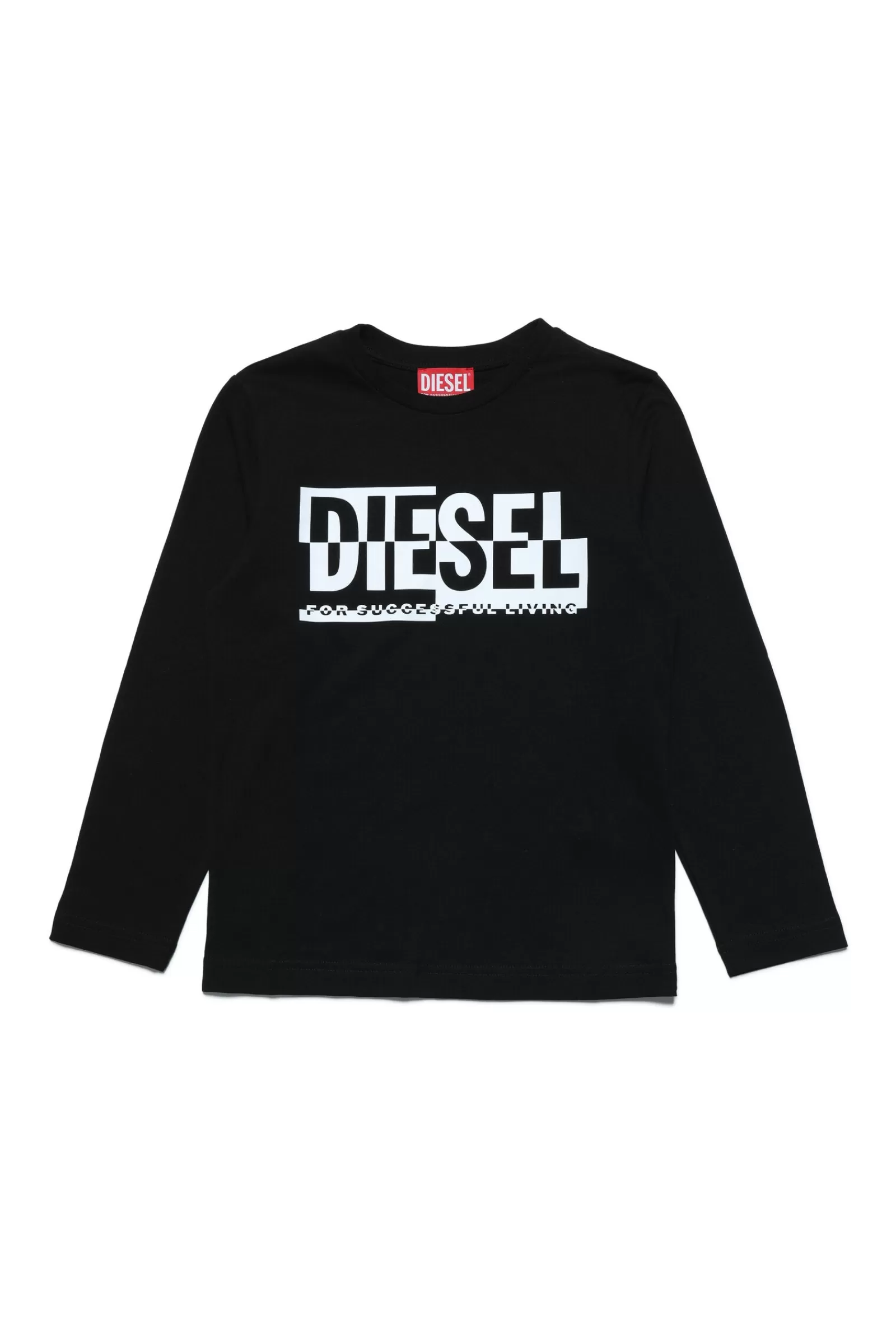 T-Shirt<DIESEL T-Shirt Girocollo In Jersey Con Logo Sezionato Nero