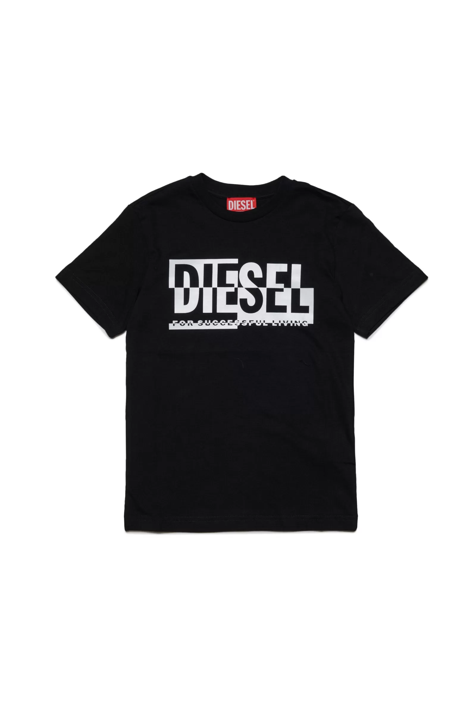 T-Shirt<DIESEL T-Shirt Girocollo In Jersey Con Logo Sezionato Nero