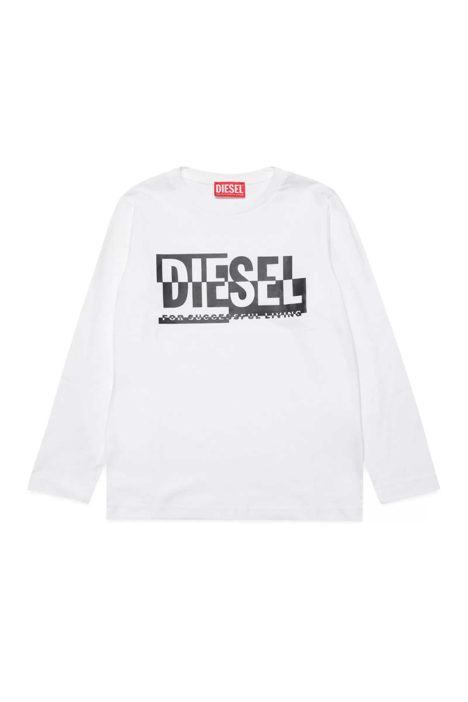 T-Shirt<DIESEL T-Shirt Girocollo In Jersey Con Logo Sezionato Bianco