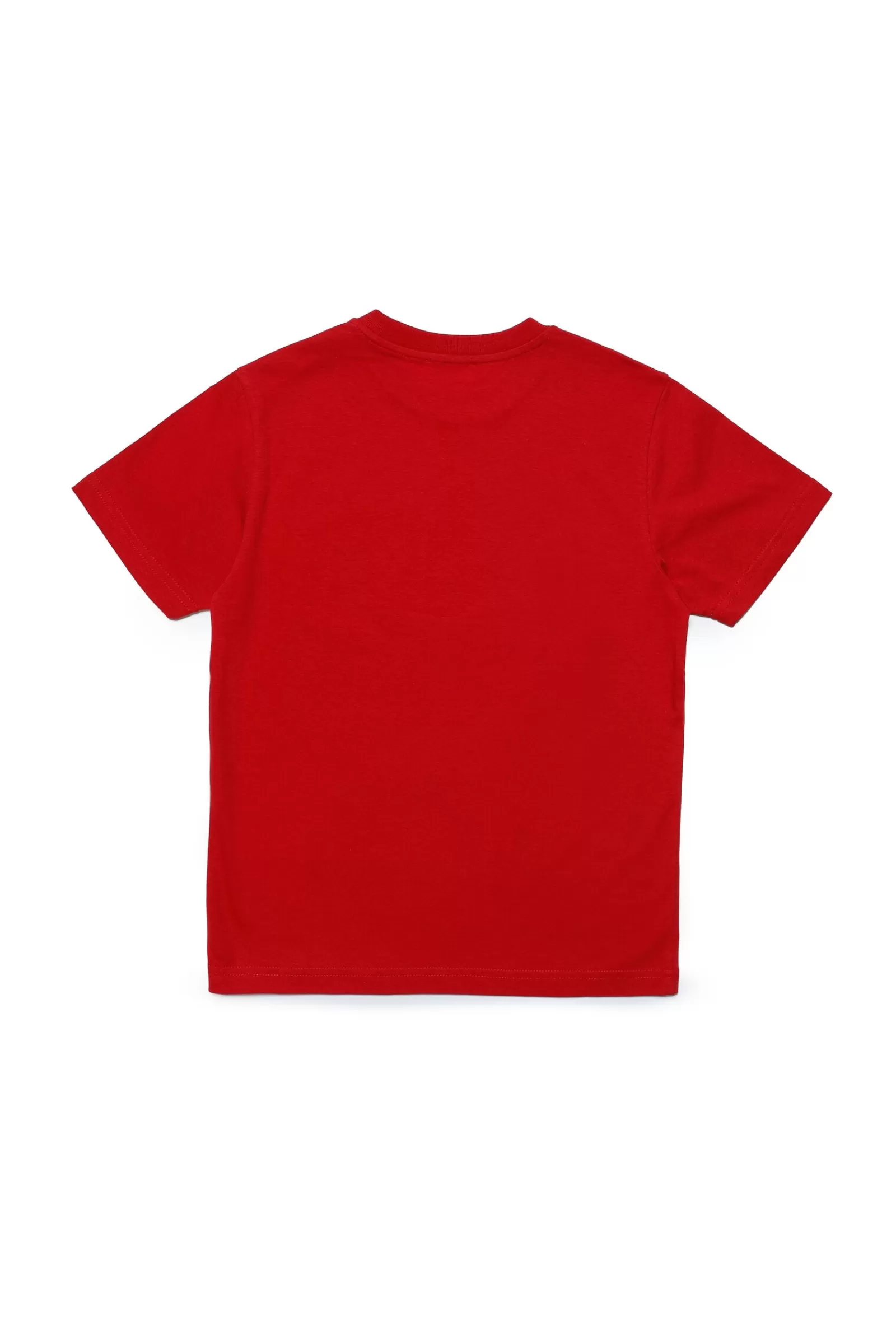 T-Shirt<DIESEL T-Shirt Girocollo In Jersey Con Logo Sezionato Rosso