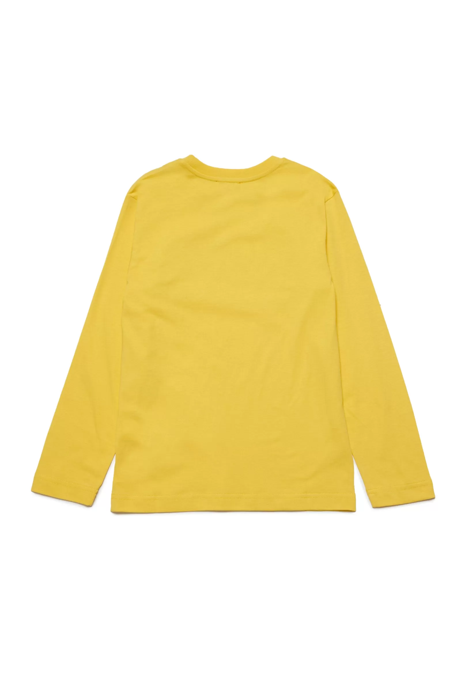 T-Shirt<DIESEL T-Shirt Girocollo In Jersey Con Logo Sezionato Giallo Intenso