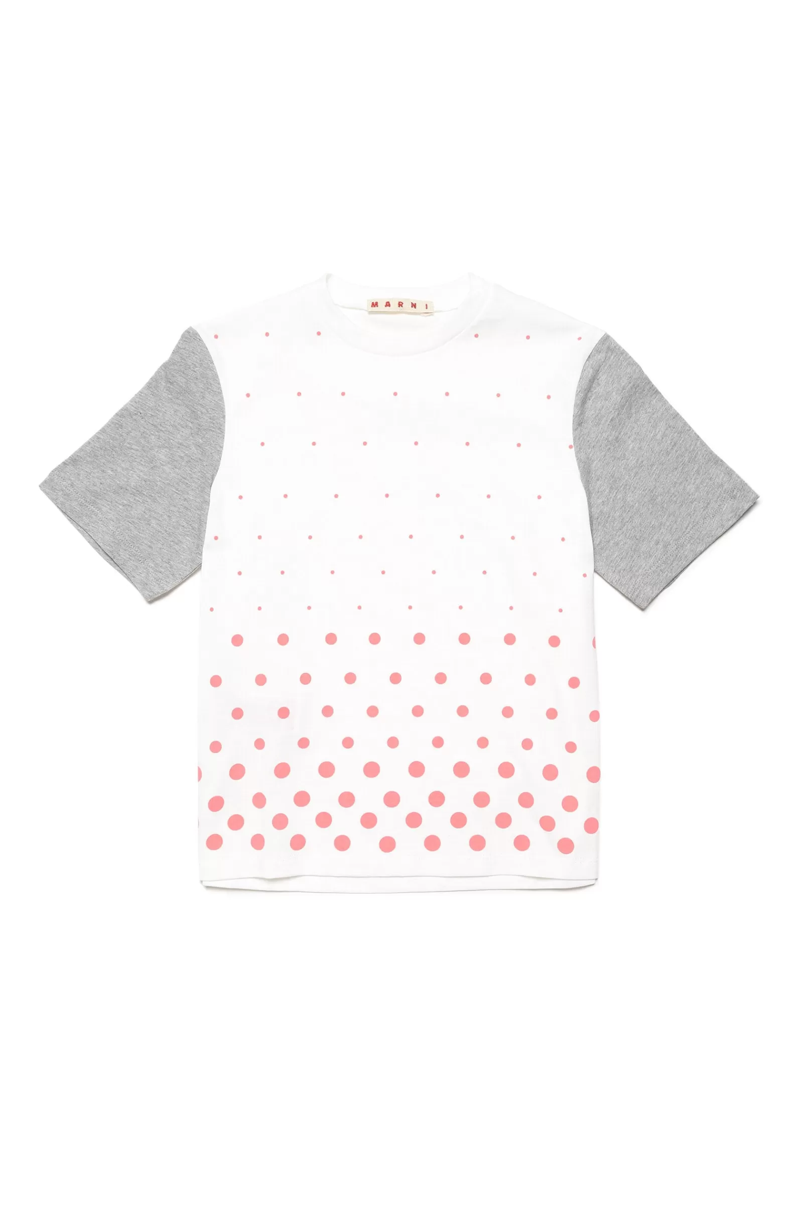 T-Shirt<MARNI T-Shirt Girocollo In Jersey Dots Bianco Sporco