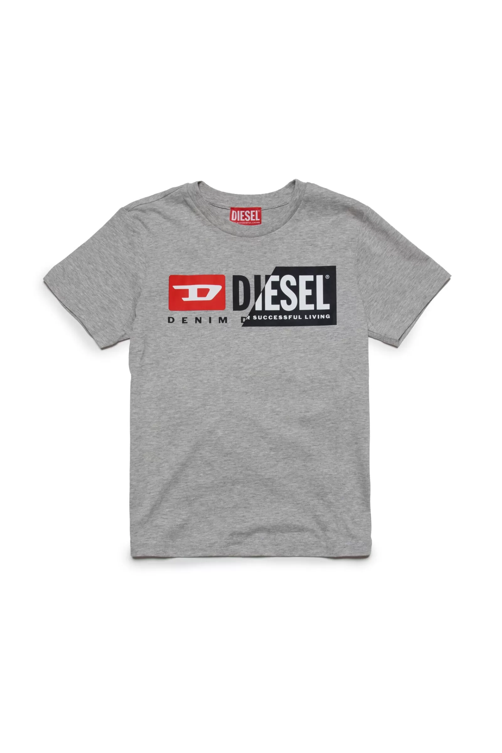 T-Shirt<DIESEL T-Shirt Grigia Con Logo Double Grigio Melange