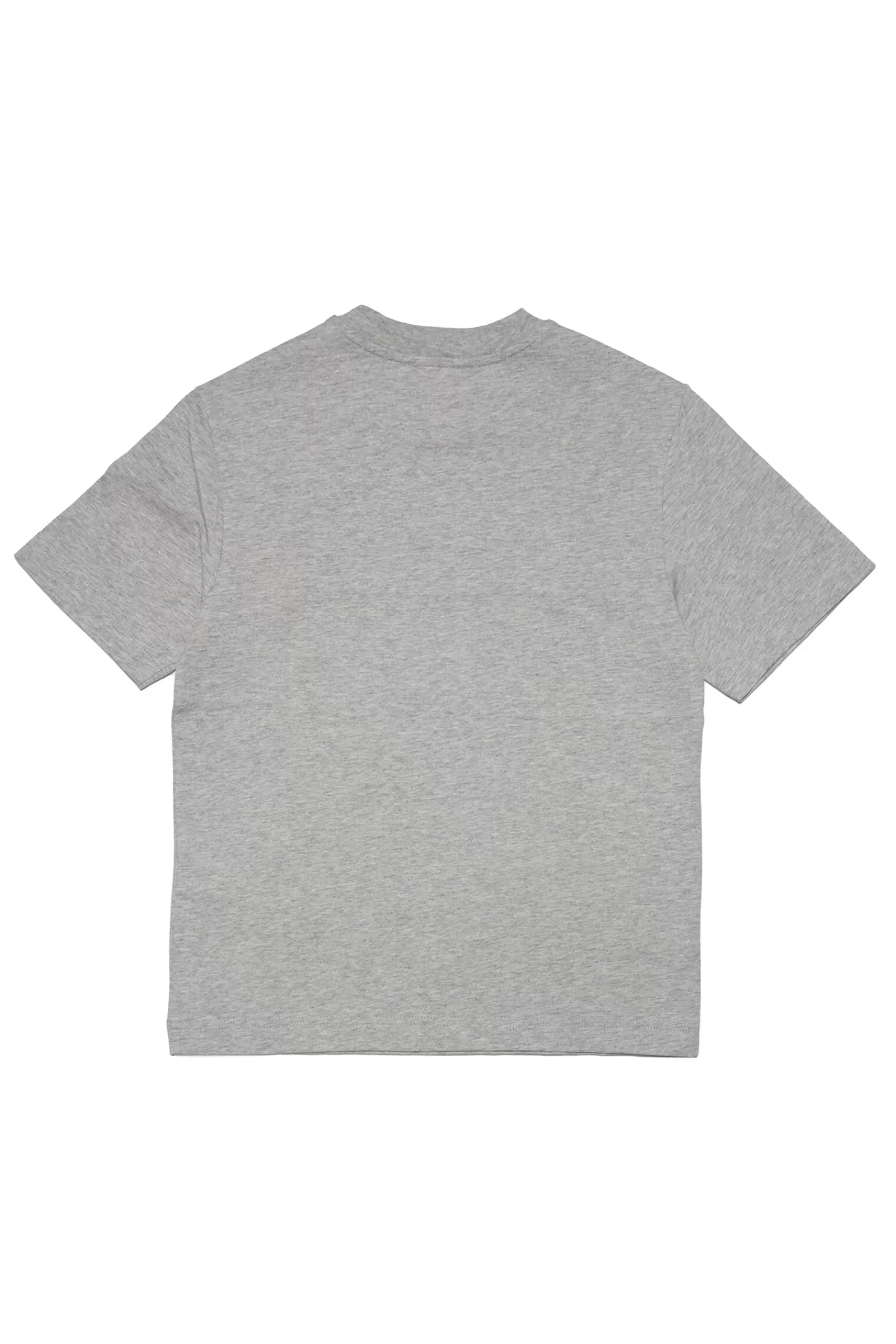 T-Shirt<DIESEL T-Shirt Grigia In Cotone Con Banda In Chambray Nuovo Grigio Melange