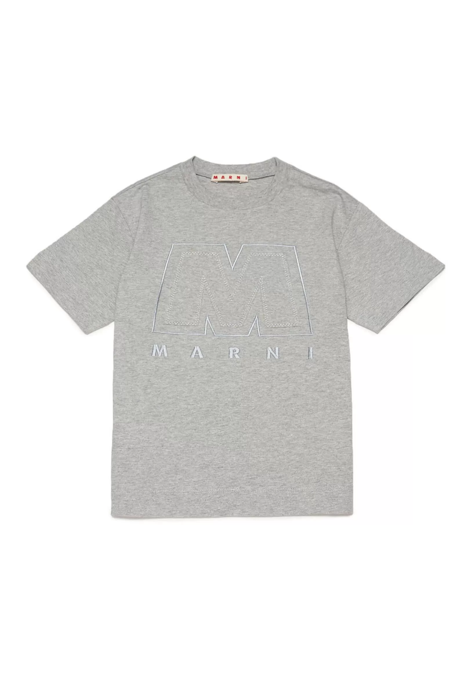 T-Shirt<MARNI T-Shirt Grigia In Jersey Con Logo Big M Grigio Inox Melange