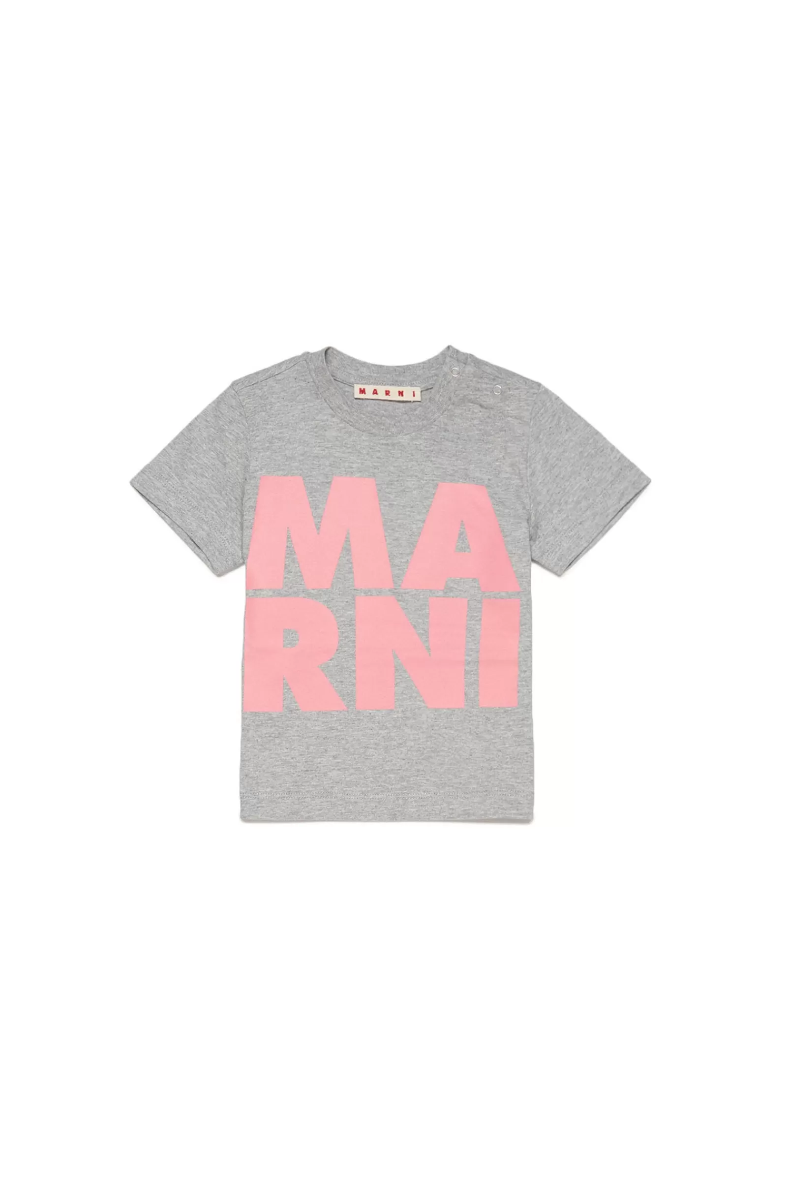 T-Shirt<MARNI T-Shirt Grigia In Jersey Con Logo Displaced Grigio Inox Melange