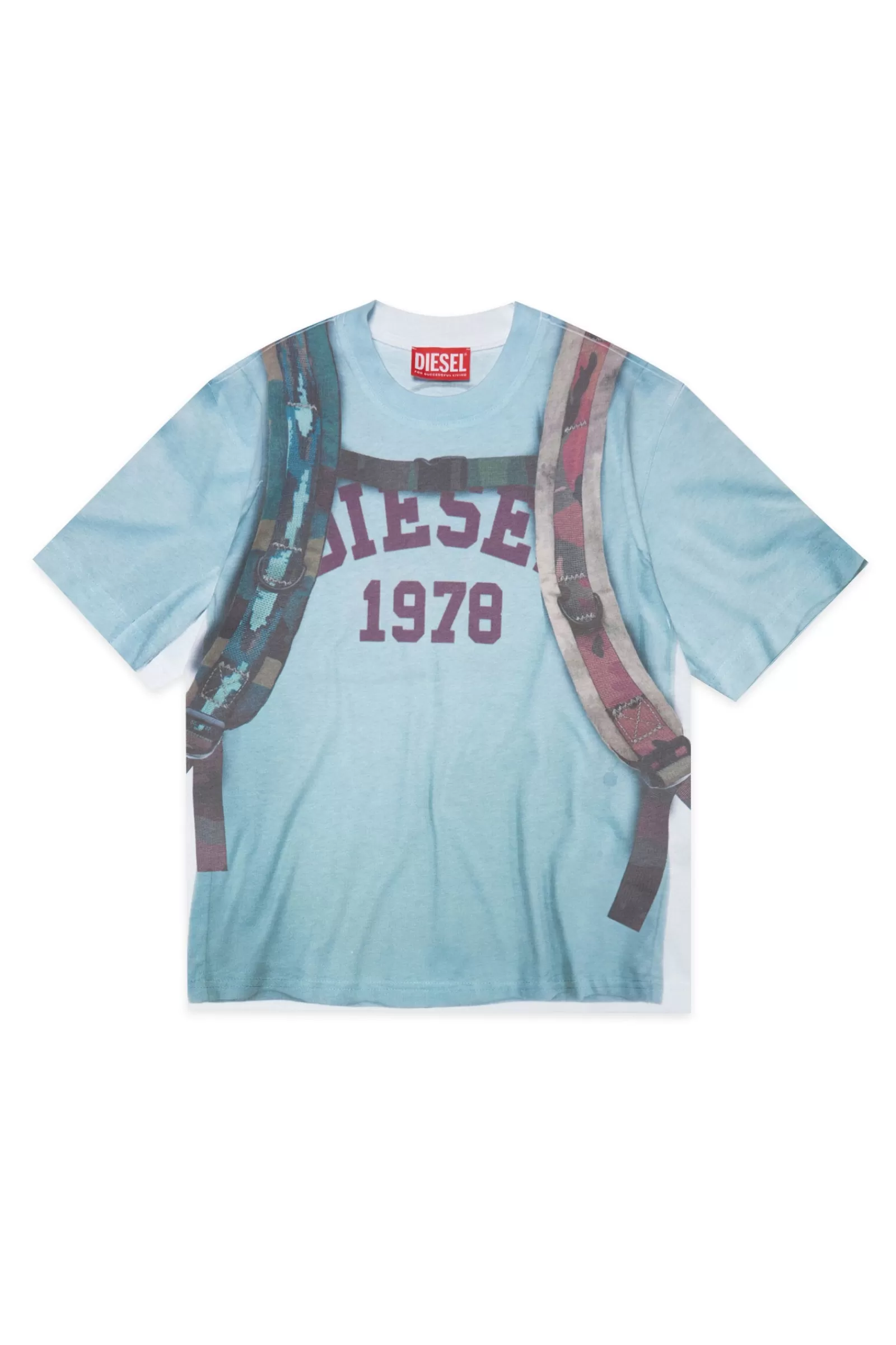 T-Shirt<DIESEL T-Shirt In Cotone Con Stampa Trompe L'Oeil Bianco