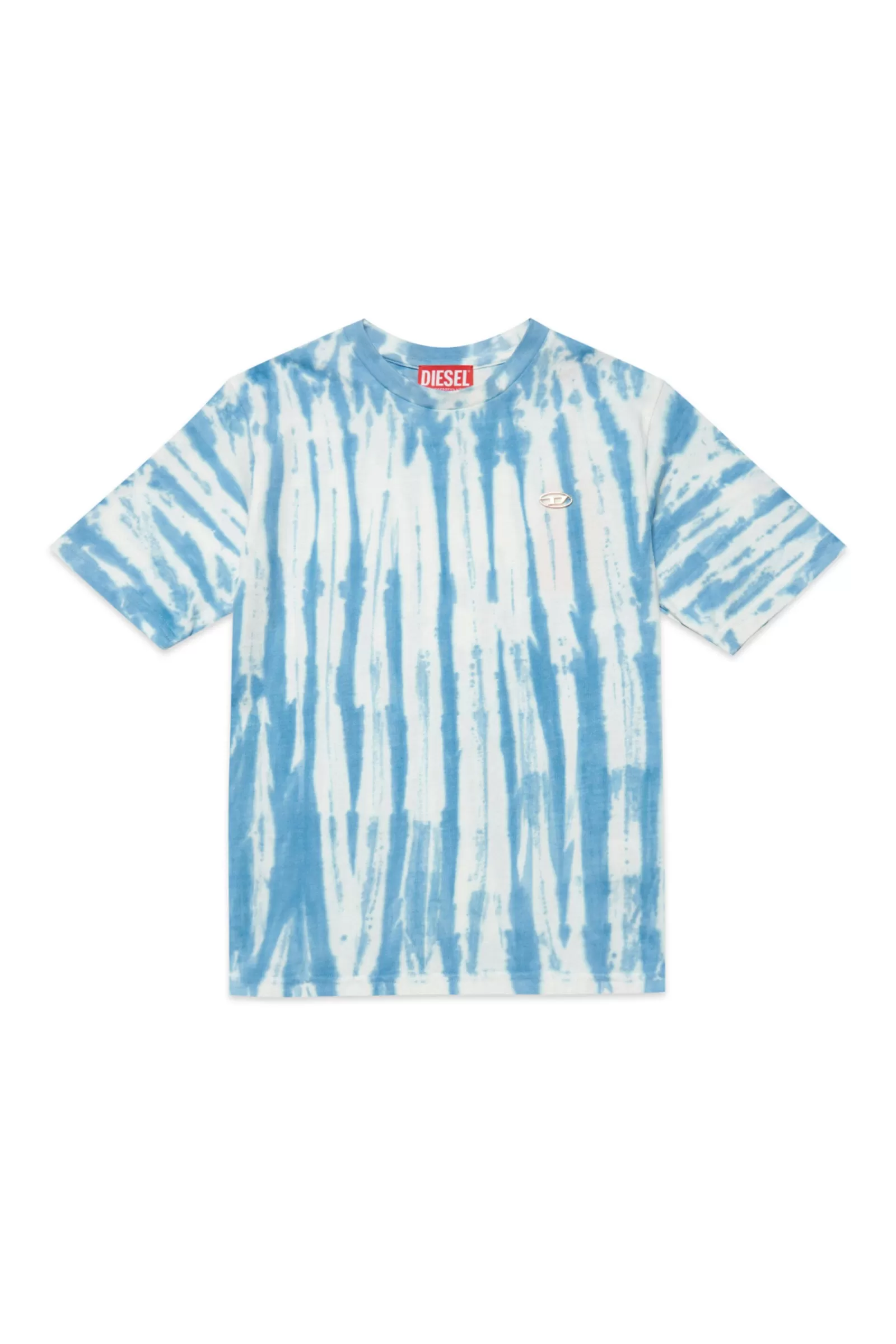 T-Shirt<DIESEL T-Shirt In Jersey Con Effetto Tie Dye Blu Blu Crespo