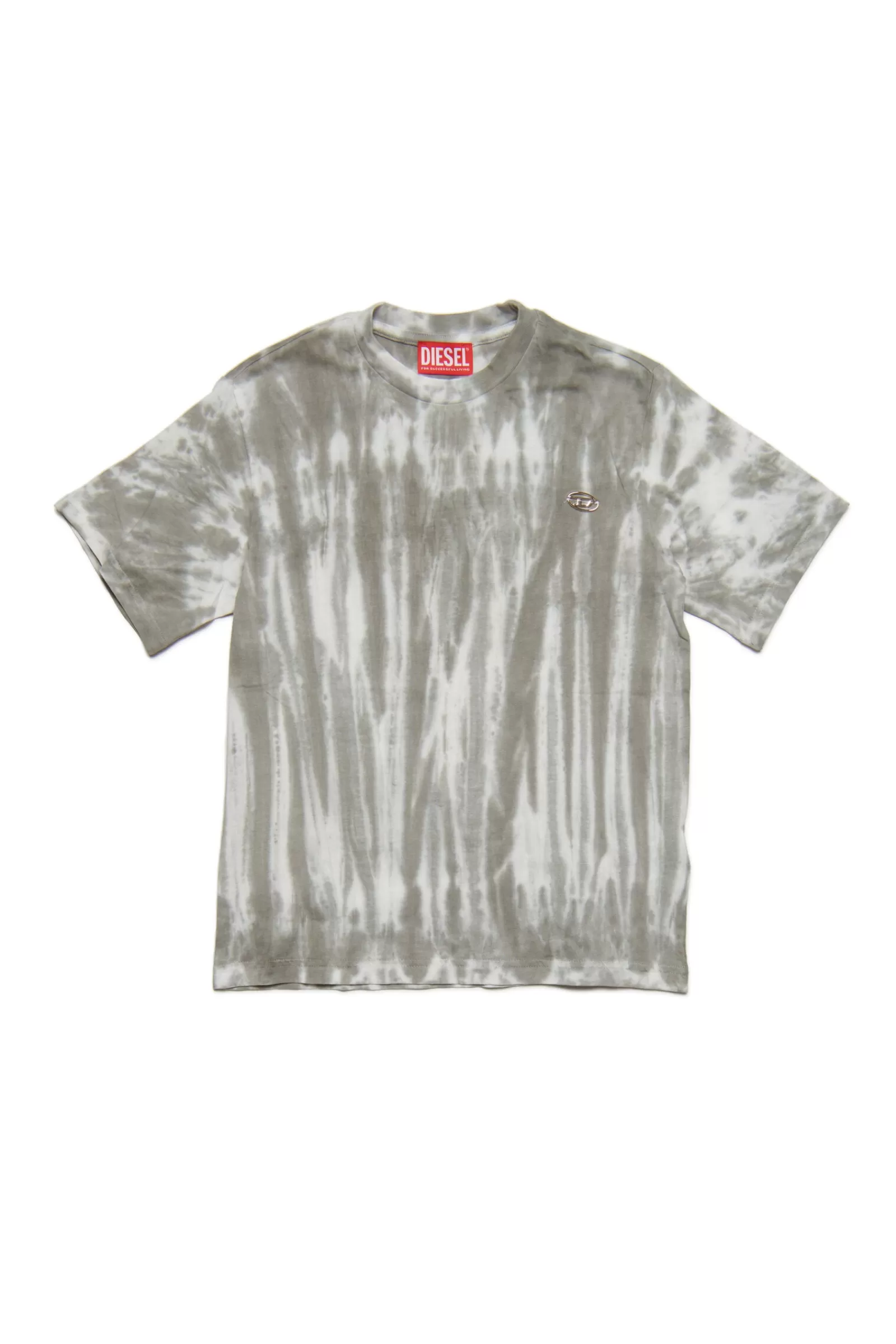 T-Shirt<DIESEL T-Shirt In Jersey Con Effetto Tie Dye Grigia Grigio Roccia